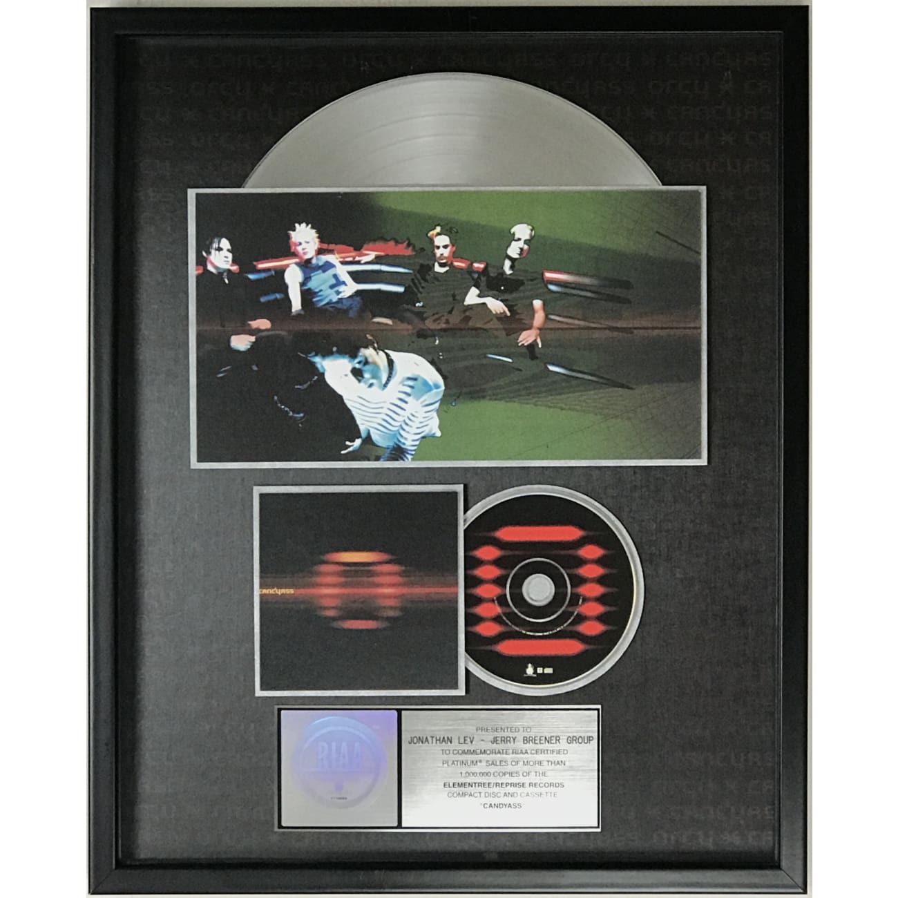 Orgy - Candyass RIAA Platinum LP Award | Limited Edition Vinyl Record for Music Collectors & Fans | Perfect for Home Decor, Music Rooms & Gift Giving