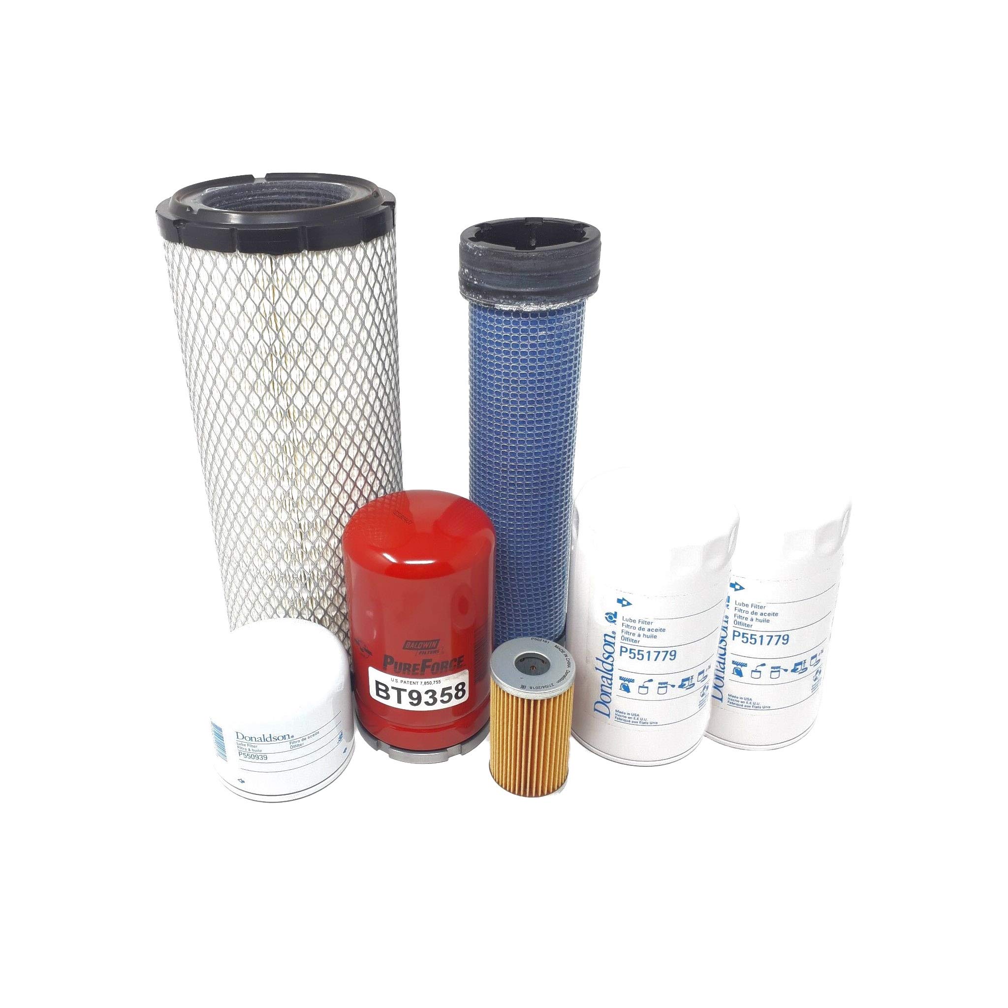CFKIT Tractor Maintenance Filter Kit Compatible with Kubota MX5100 HST with V2403ME2 Engine - Air Oil Fuel Hydraulic Filters Replacement for Farm Equipment Maintenance