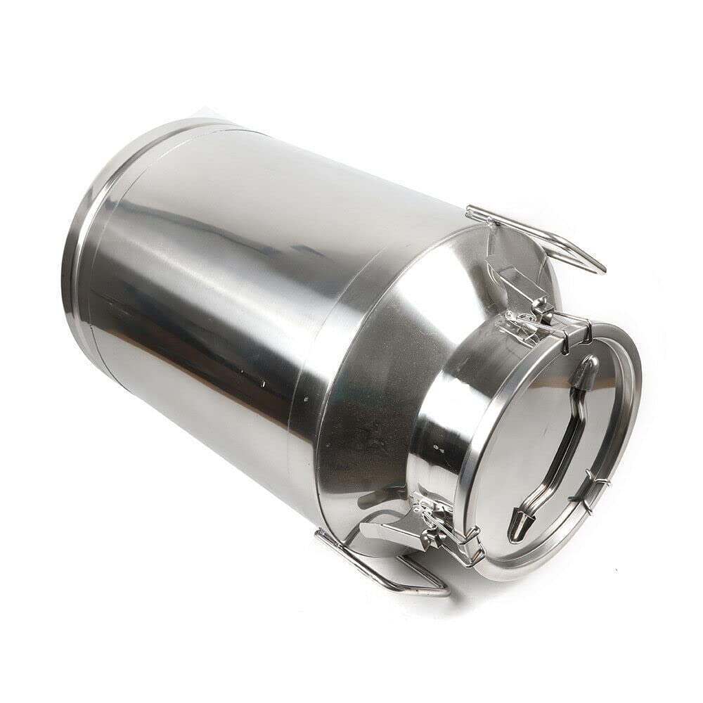 Premium Food Grade Stainless Steel Milk Transport Can & Wine Pail - 16 Gallon (60L) Sealed Lid Liquid Storage Container for Dairy, Brewing & Commercial Use - Ideal for Farm, Winery & Restaurant Applications