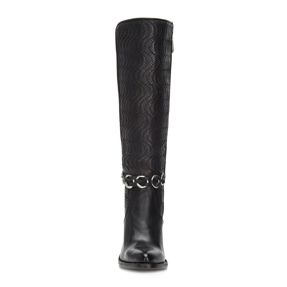 Cuadra Black Paris Texas Fashion Leather Strapped Boots for Women - Stylish & Comfortable Western Ankle Boots for Casual Outfits, Parties & Date Nights