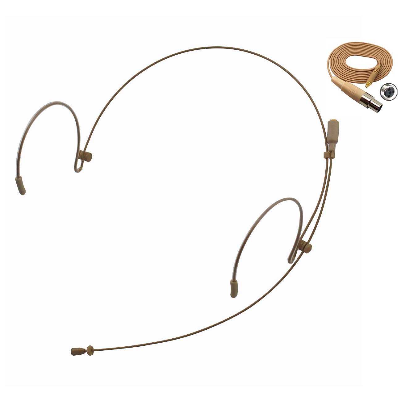 J K Professional Headset Microphone MIC-J 071S - Shure Wireless System Compatible with Detachable TA4F Microdot Cable for Live Performances, Broadcasting & Public Speaking