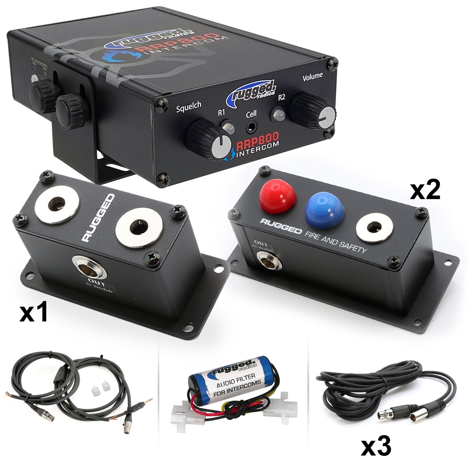 4-Person Dual Radio Intercom Kit for Fire & Safety - Emergency Communication System for Firefighters, Security Teams & Outdoor Adventures