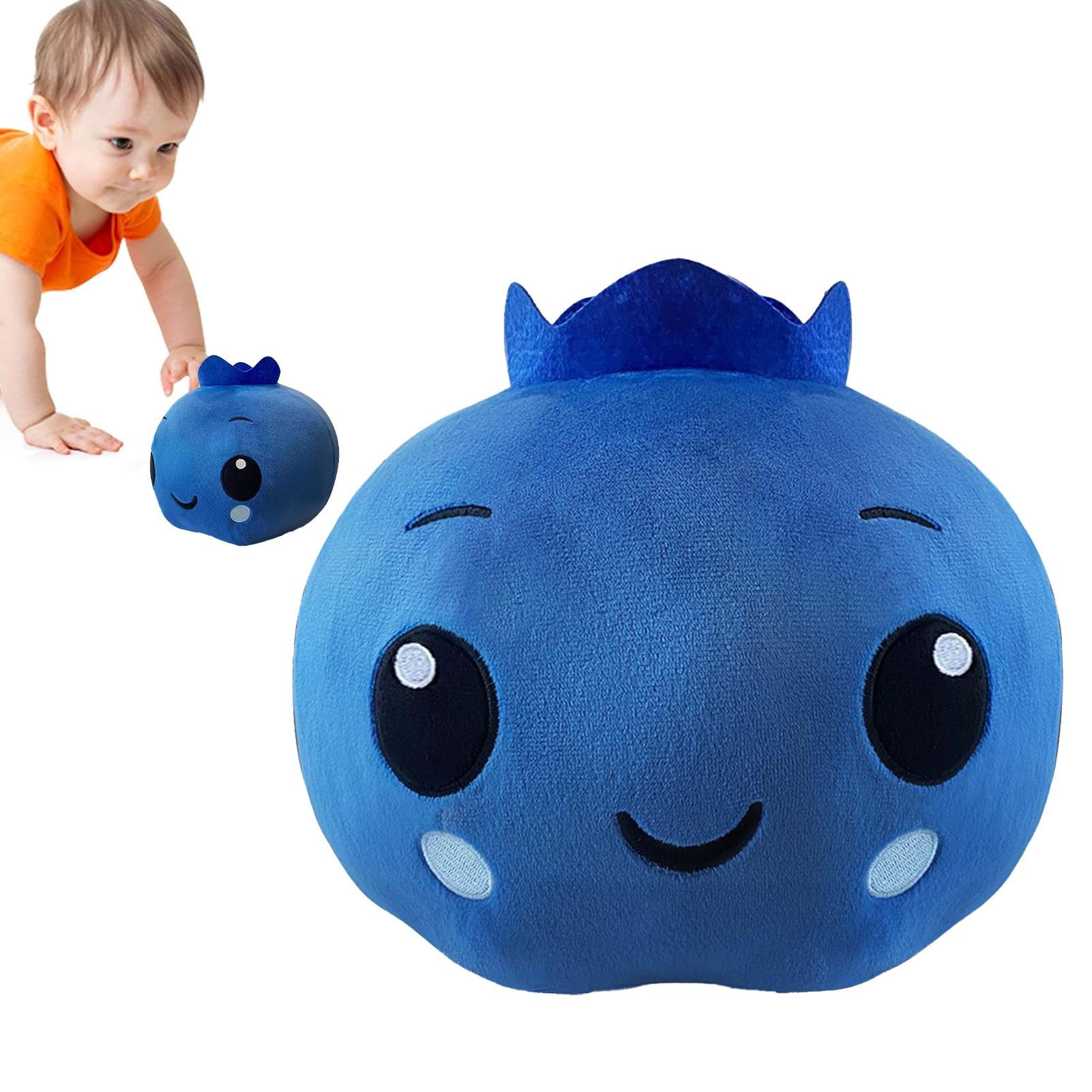 Blueberry Plush Toy - Soft Cartoon Fruit Stuffed Animal, Cute Durable Plush Decor for Kids Room, Nursery, or Gift | Fruit-Themed Collectible Toy for Playtime & Home Decoration