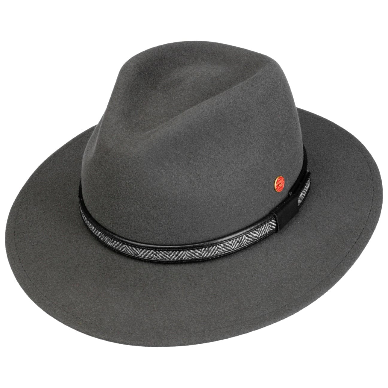 Mayser Gedeon Traveller Fur Felt Hat for Men - Classic Wool Fedora for Outdoor Travel, Hiking & Fashion