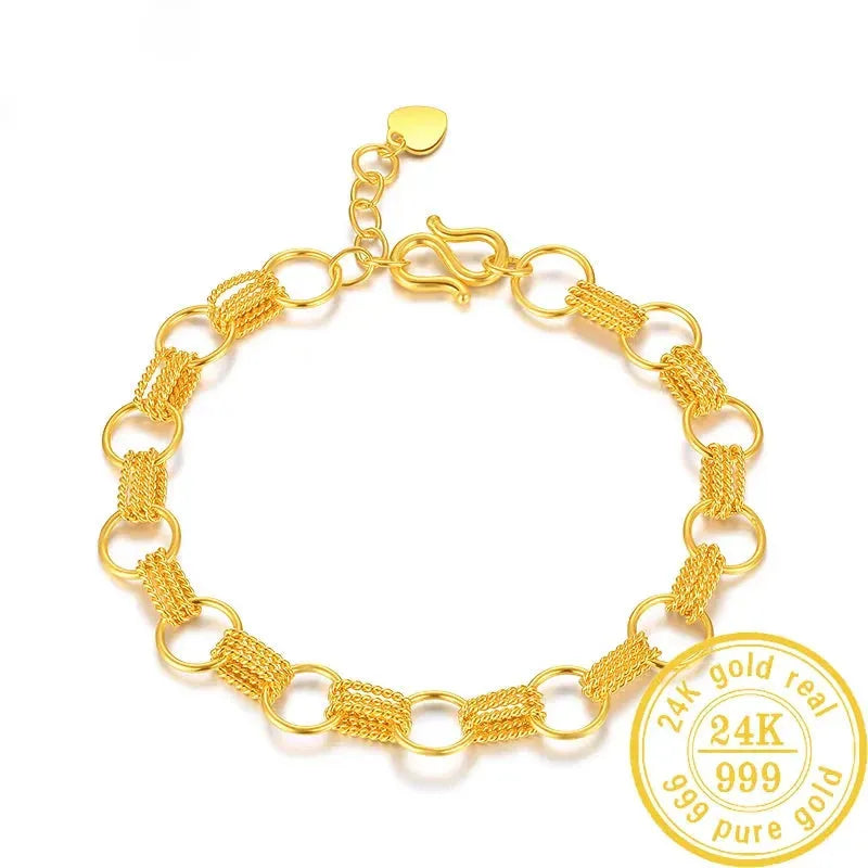 24K Pure Gold Bracelet - 999 Solid Real Gold Bangle with Elegant Butterfly Design | Trendy & Classic Jewelry for Women | Perfect for Gifts, Weddings & Special Occasions