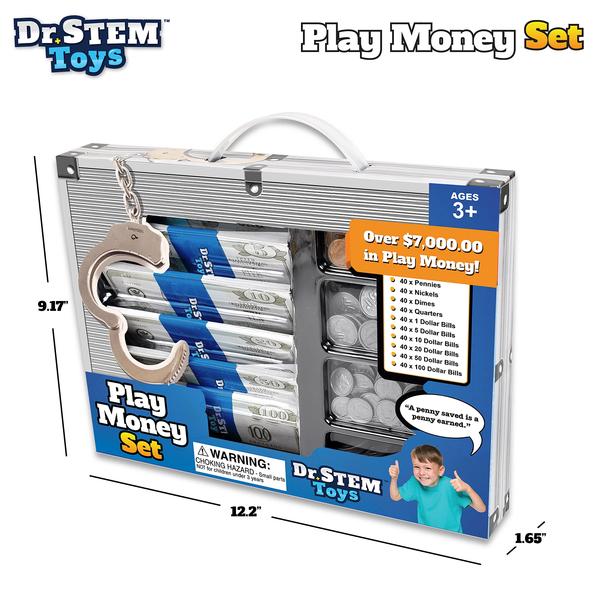 Dr. STEM Toys Play Money for Kids - 400-Piece Realistic Pretend Money Set with Bills & Coins | Financial Learning Toy for Kids | Perfect for Pretend Play, Math Games & Teaching Money Management