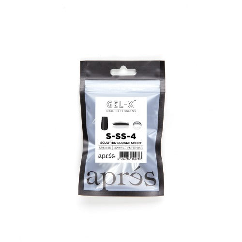Apres Gel X Nail Tips (50pc) - Sculpted Short Square Press On Nails for Manicure & DIY Nail Art | Perfect for Home, Salon, and Professional Use