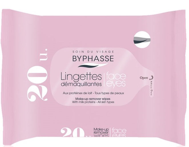 Byphasse Protein-Removing Makeup Wipes - Gentle Cleansing Facial Wipes for Sensitive Skin | Perfect for Travel, Gym & Quick Makeup Removal