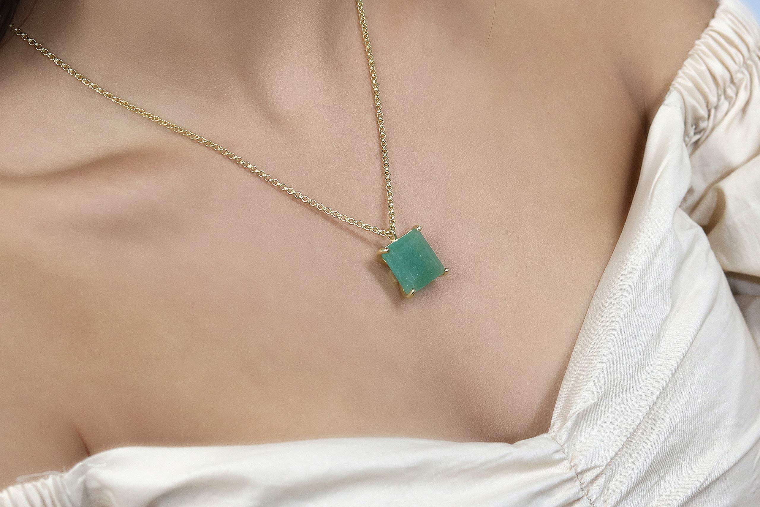 Natural Green Aventurine Necklace - Handmade Long Statement Necklace for Women - Artisan Crafted Layering Jewelry - Elegant Fashion Gift for Her - Perfect for Weddings, Parties & Everyday Wear