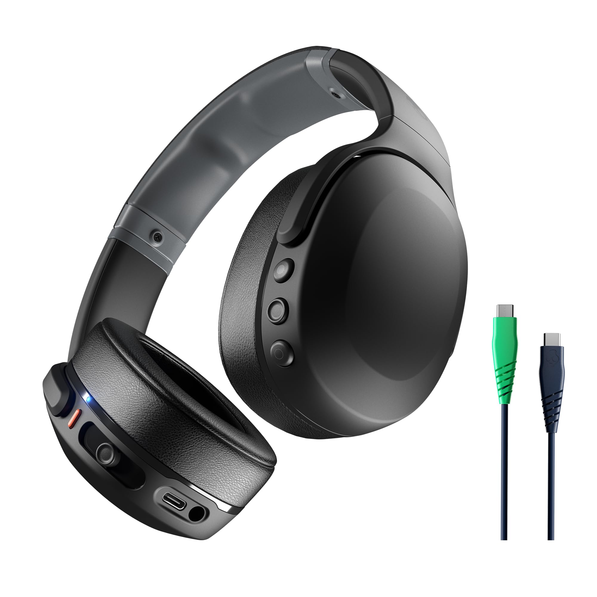 Skullcandy Crusher Evo Wireless Over-Ear Headphones with Sensory Bass, 40-Hour Battery, Built-in Mic & Charging Cable - Compatible with iPhone, Android & Bluetooth Devices (Black) - Perfect for Gaming, Music & Travel
