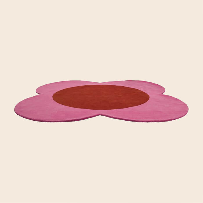 Flower Spot Rug Pink/Red - Soft Non-Slip Area Rug for Living Room, Bedroom, Nursery - Boho Home Decor