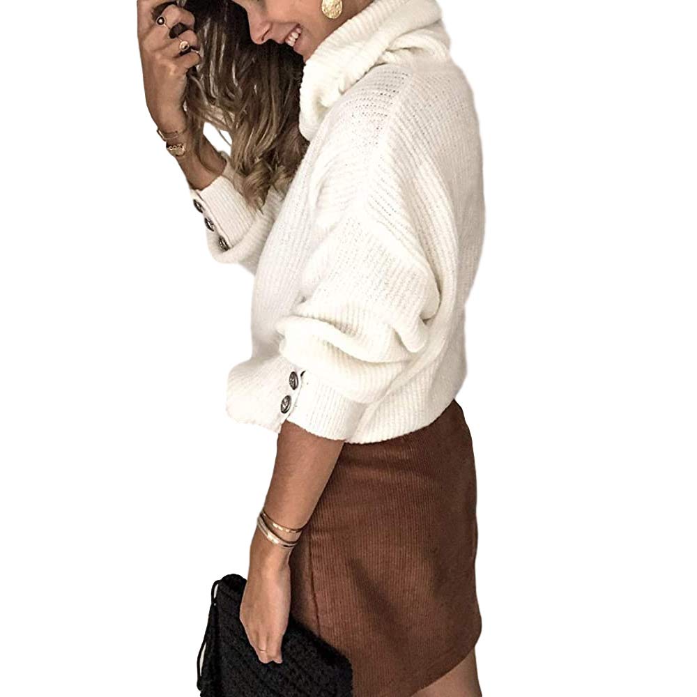 Women's Oversized Turtleneck Chunky Knit Sweater - Winter Warm Pullover with Cowl Neck & Long Sleeves - Cozy Loose Fit for Casual Outfits, Office Wear & Holiday Gatherings