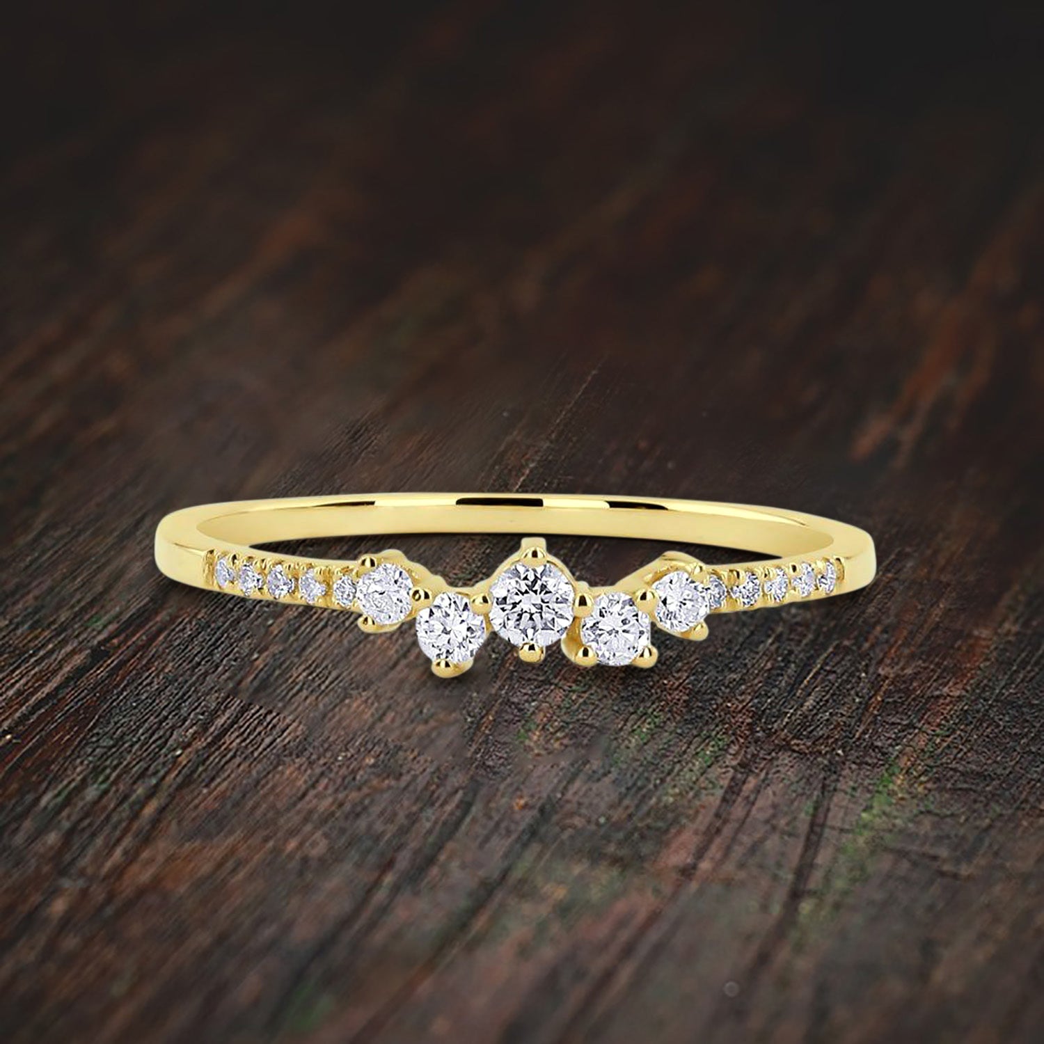 0.25 Carat Round Moissanite Diamond Stackable Engagement Ring Wedding Band for Women - Perfect for Proposals, Anniversaries & Everyday Elegance