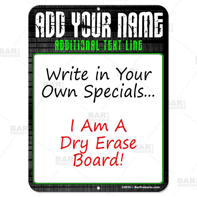 Custom Dry Erase Specials Board with Stone Template - Personalized Name Sign for Restaurants, Cafes & Retail Stores