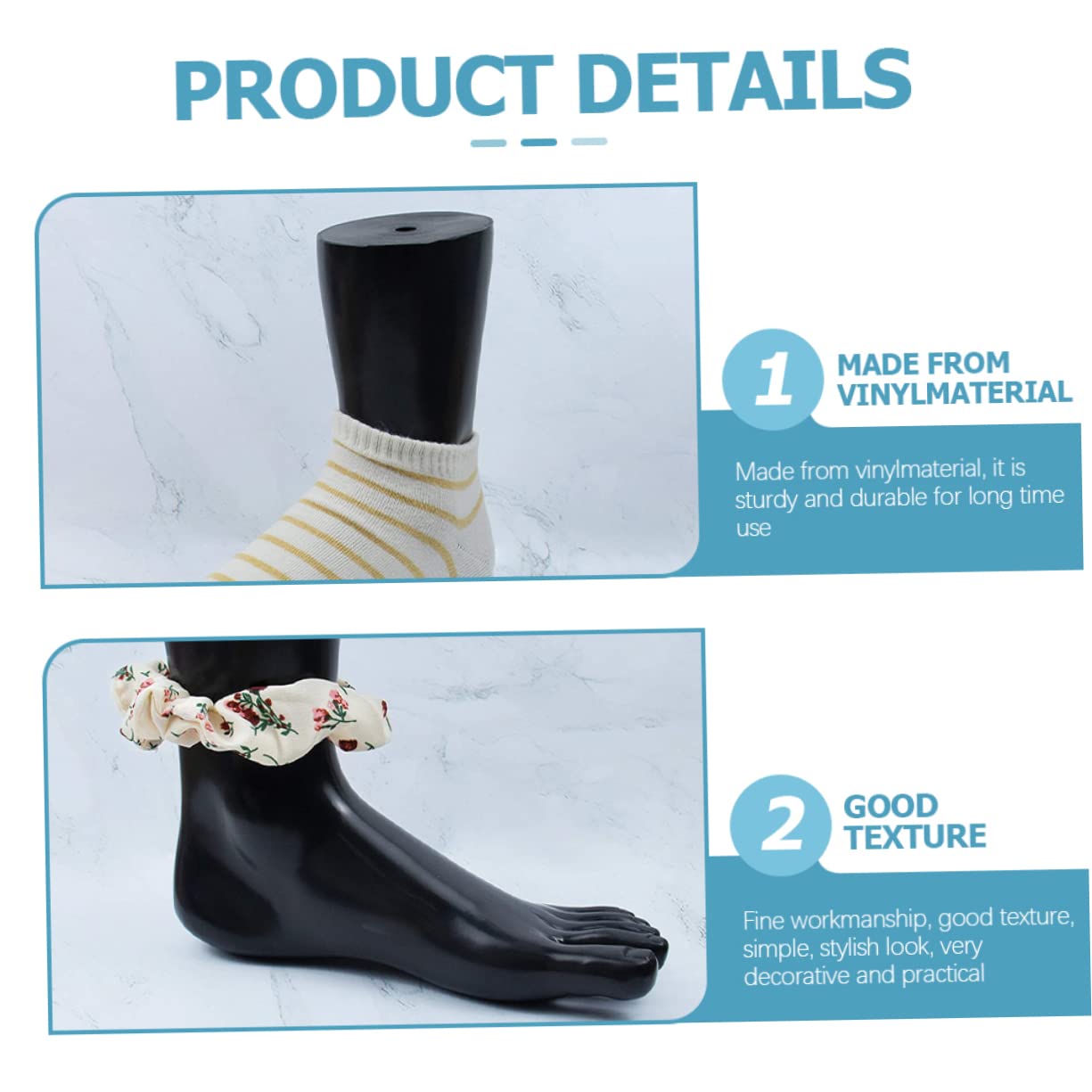 Unisex Left Foot Sock Display Mannequin - Realistic Fake Foot Model for Socks, Anklets & Jewelry Presentation - Perfect for Retail Stores, Photography & Online Shoe Displays