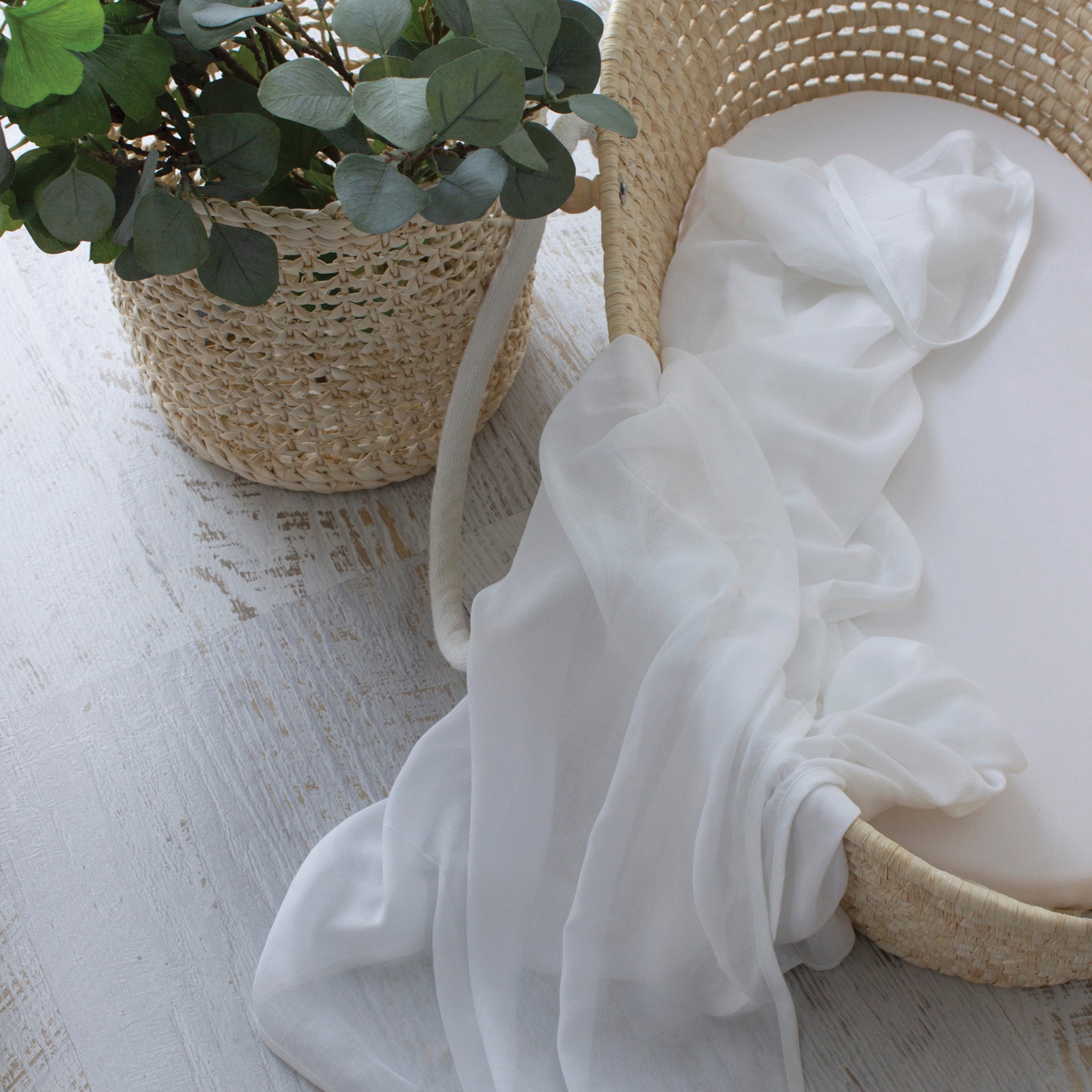Soft Bamboo White 3-Pack Muslin Swaddle Wraps for Newborns - Breathable Baby Blankets for Swaddling, Nursing & Comfort | Perfect for Nursery, Travel & Photo Shoots