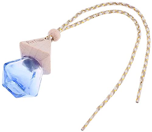 5pcs Refillable Car Hanging Perfume Bottle - Dark Blue Essential Oil Diffuser & Air Freshener Pendant for Long-Lasting Fragrance in Vehicles