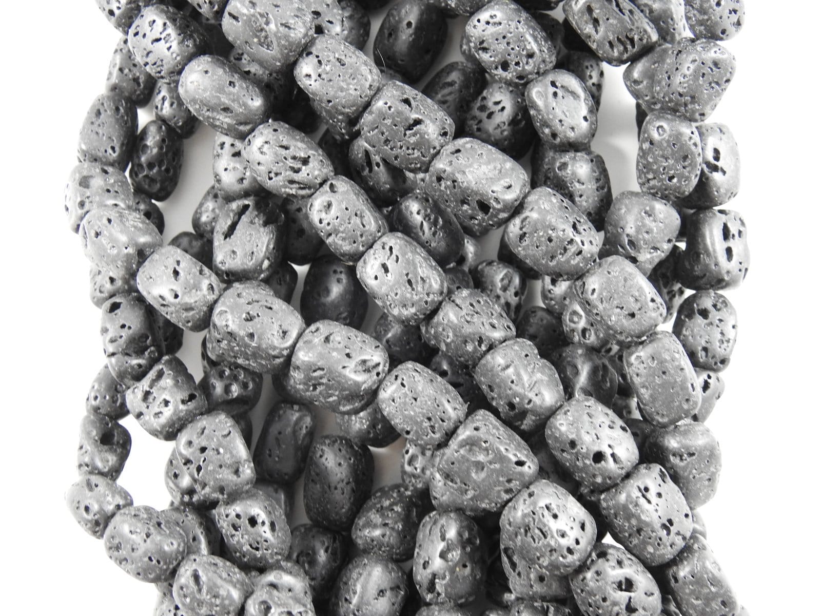 Black Lava Bead Strand - Natural Volcanic Stone Bracelet for Men & Women - Yoga, Meditation & Spiritual Healing Jewelry