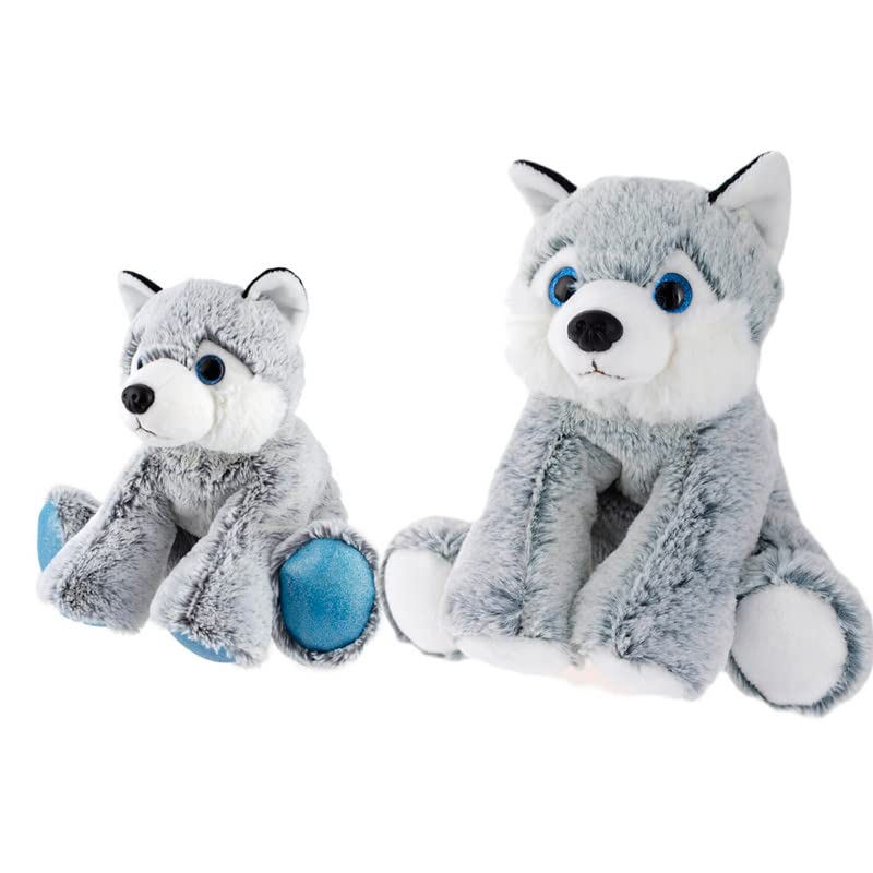 Husky Sitting Plush Toy - Adorable Soft Stuffed Animal Dog for Kids & Adults - Perfect for Cuddling, Gifts, and Home Decor