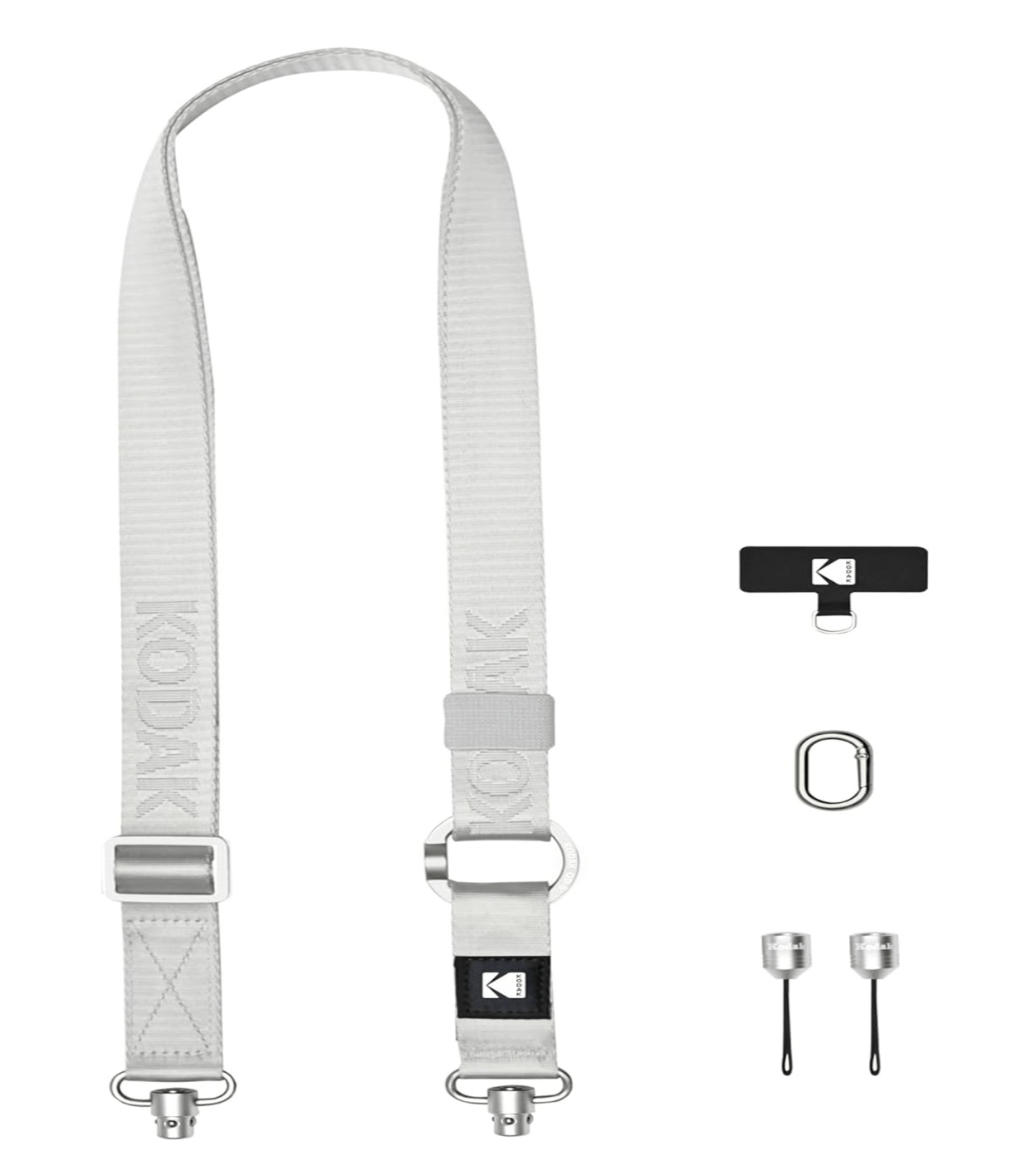 KODAK Multi-Purpose Adjustable Camera Strap (Silver) - Comfortable Neck & Shoulder Support for DSLR, Mirrorless, Binoculars - Perfect for Travel, Hiking, Photography Enthusiasts