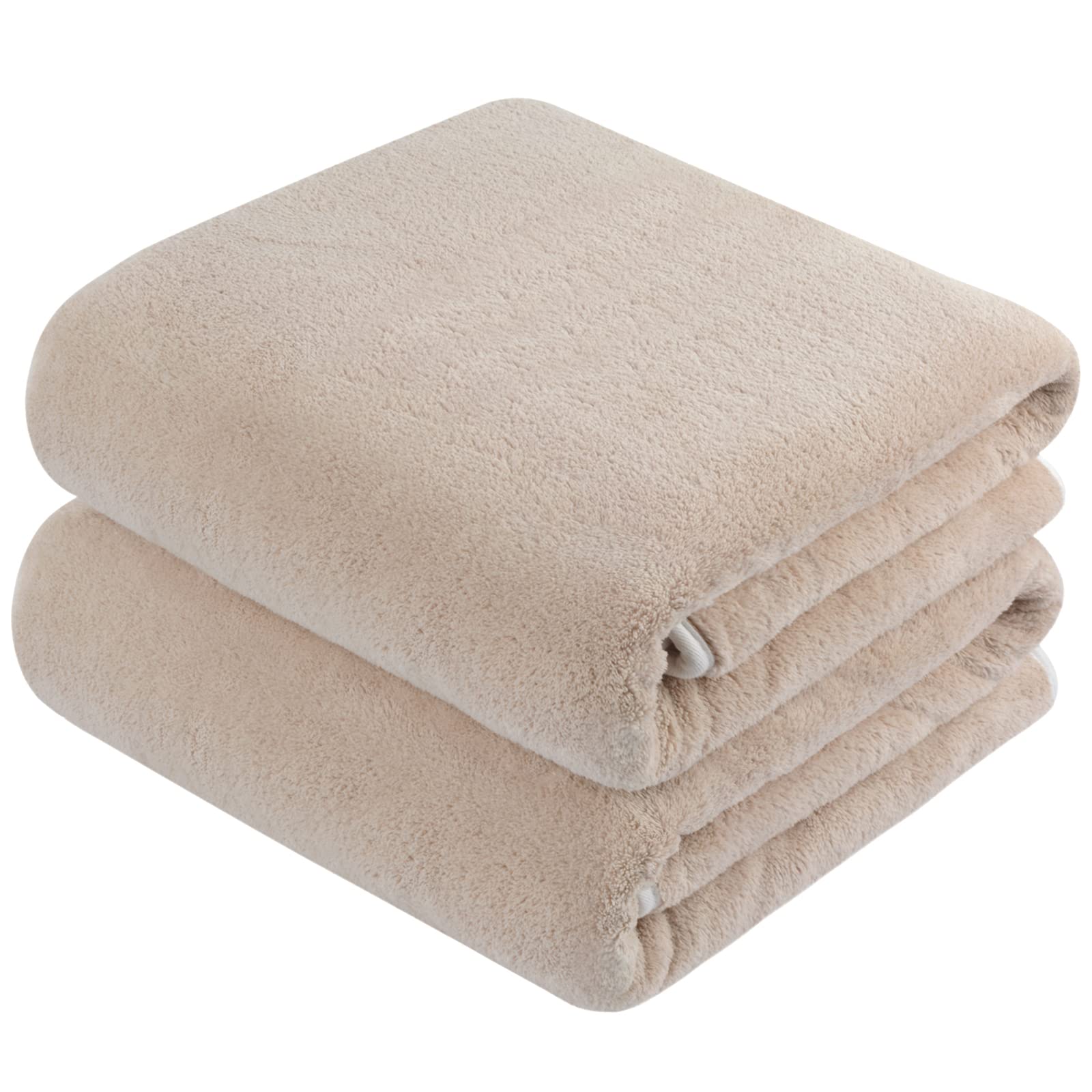 KinHwa Ultra Soft Microfiber Bath Towel Set - 2 Pack Large 30x60 Inch Absorbent Quick-Dry Shower Towels for Women & Men - Perfect for Spa, Swimming, Pool & Gym - Luxurious Beige Bathroom Towels