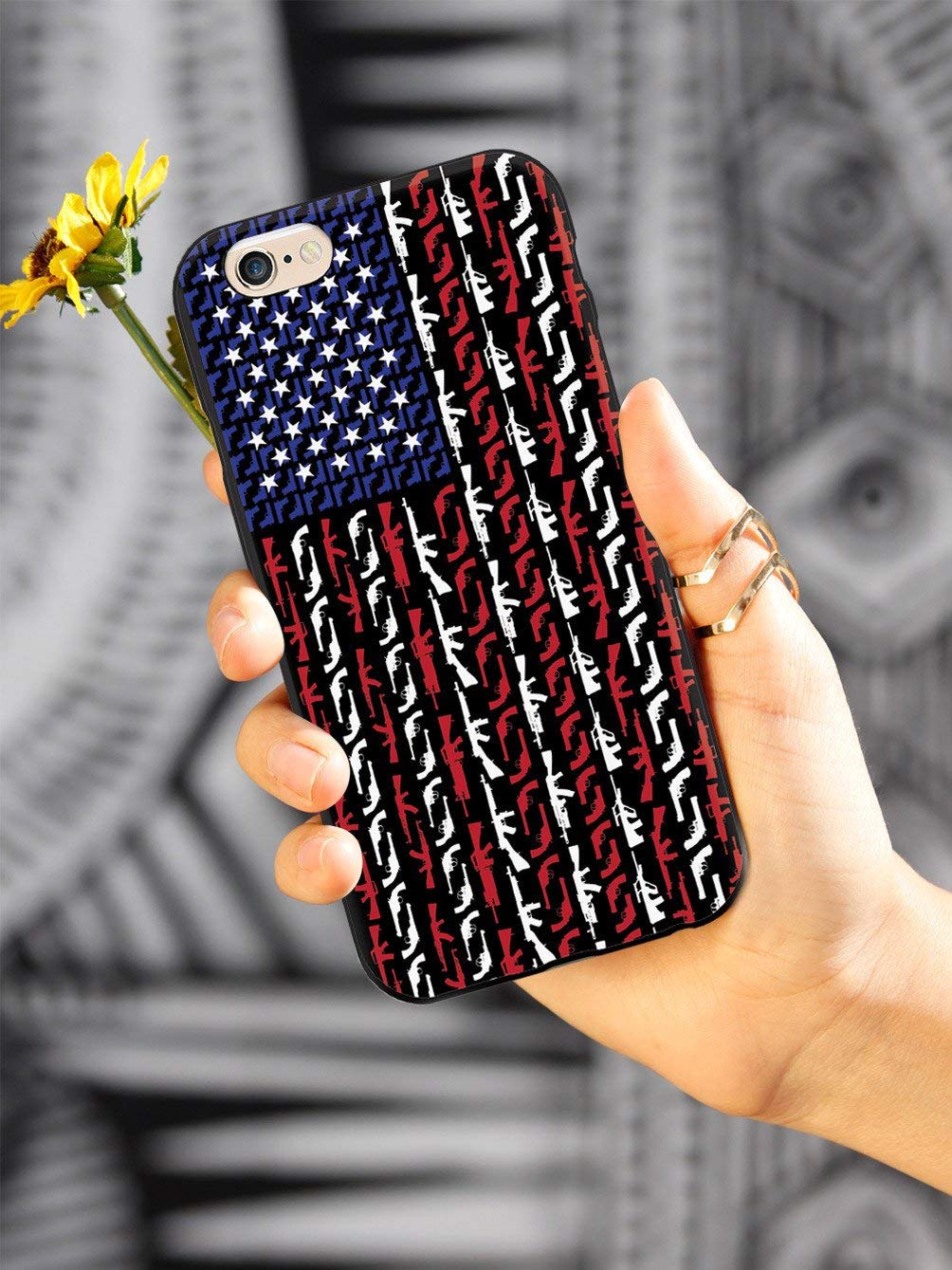 Patriotic American Flag 3D Textured Protective Phone Case for Apple iPhone XR - Durable Shockproof Cover with Guns Design - Perfect for Outdoor Activities, Travel & Daily Use