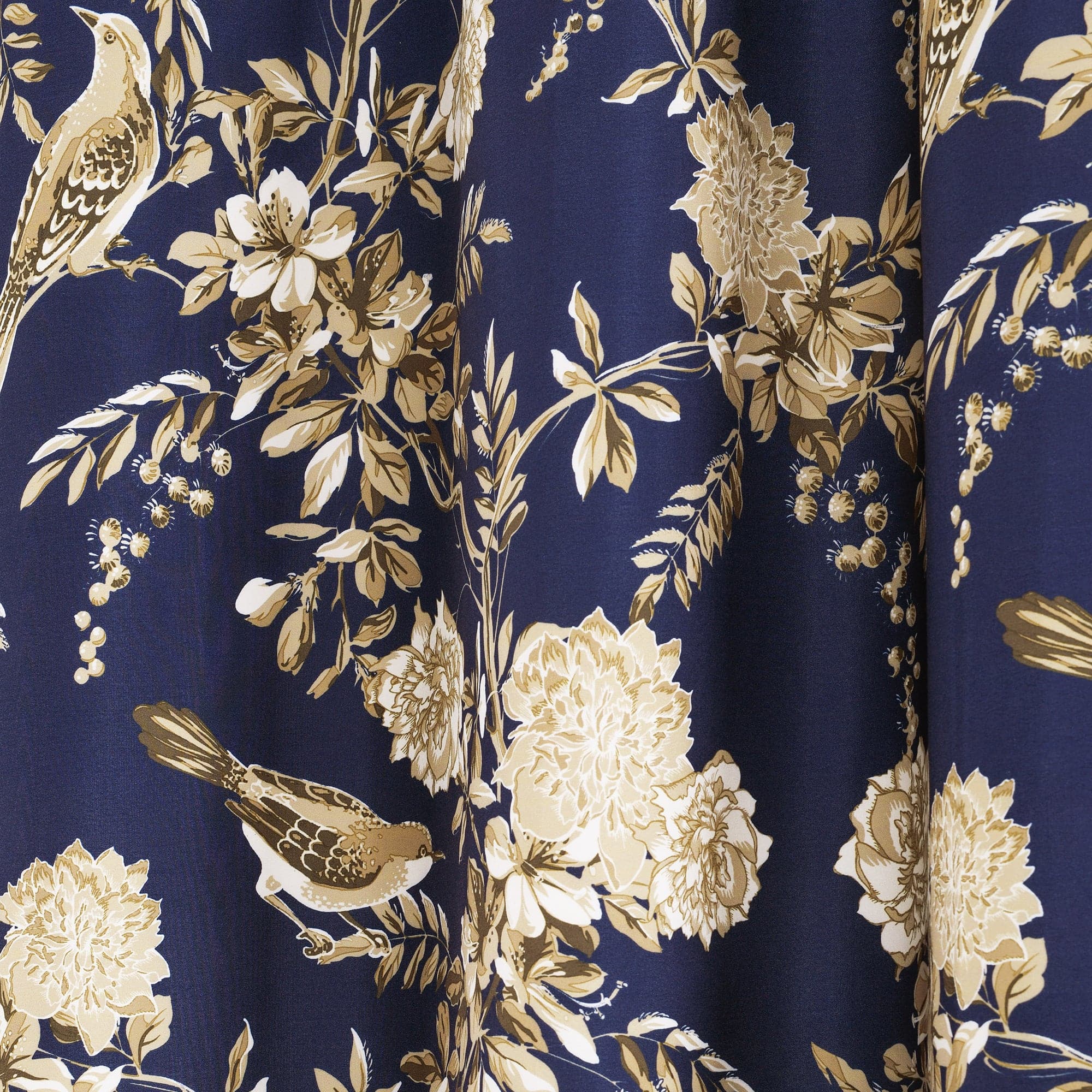 Farmhouse Style Blackout Curtains with Bird & Flower Design - Thermal Insulated Grommet Window Panels for Living Room & Bedroom - Noise Reducing & Energy Saving Home Decor