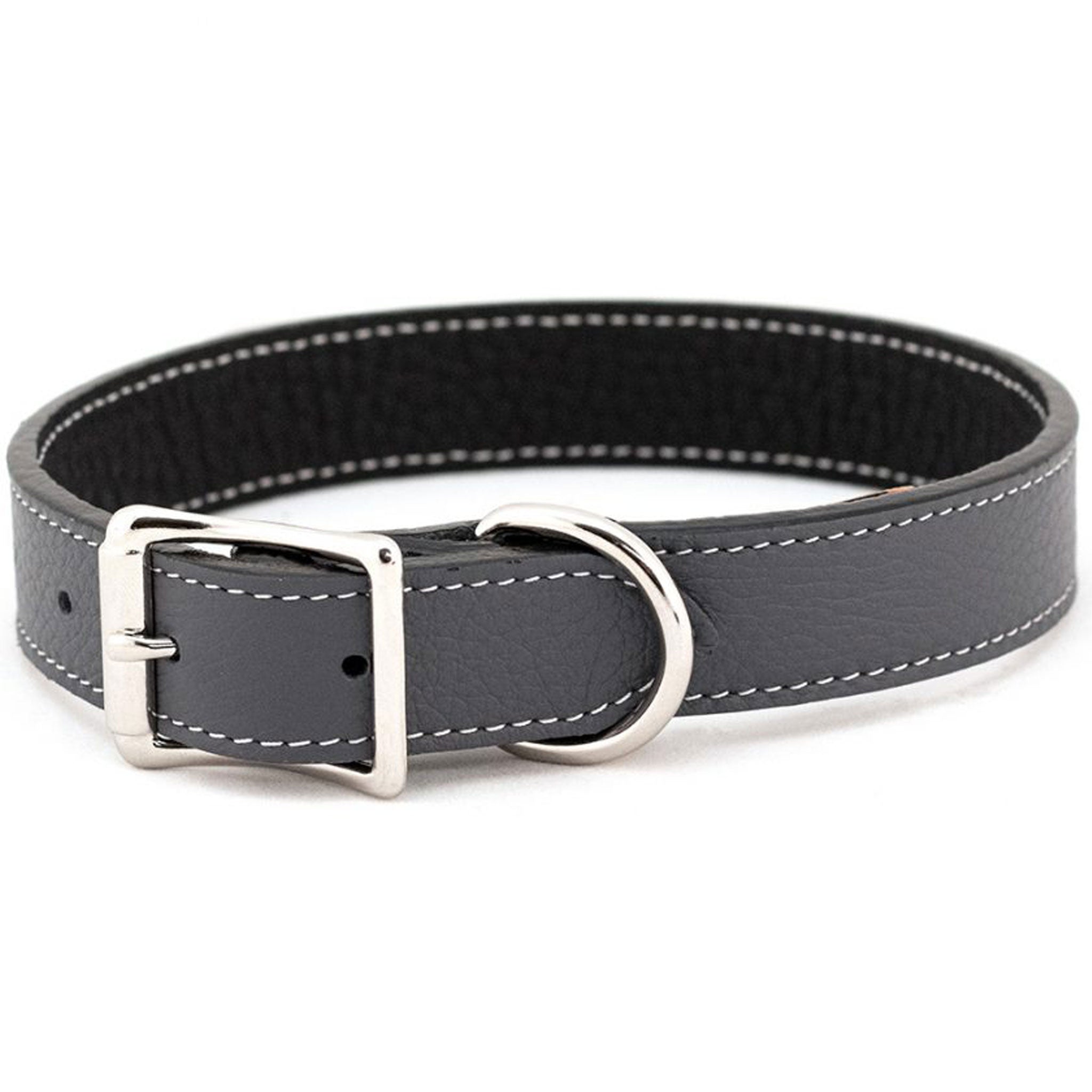 Premium Auburn Leathercrafters Tuscany Collar - Black Genuine Leather Dog Collar for Medium & Large Dogs - Perfect for Daily Walks, Training & Outdoor Adventures