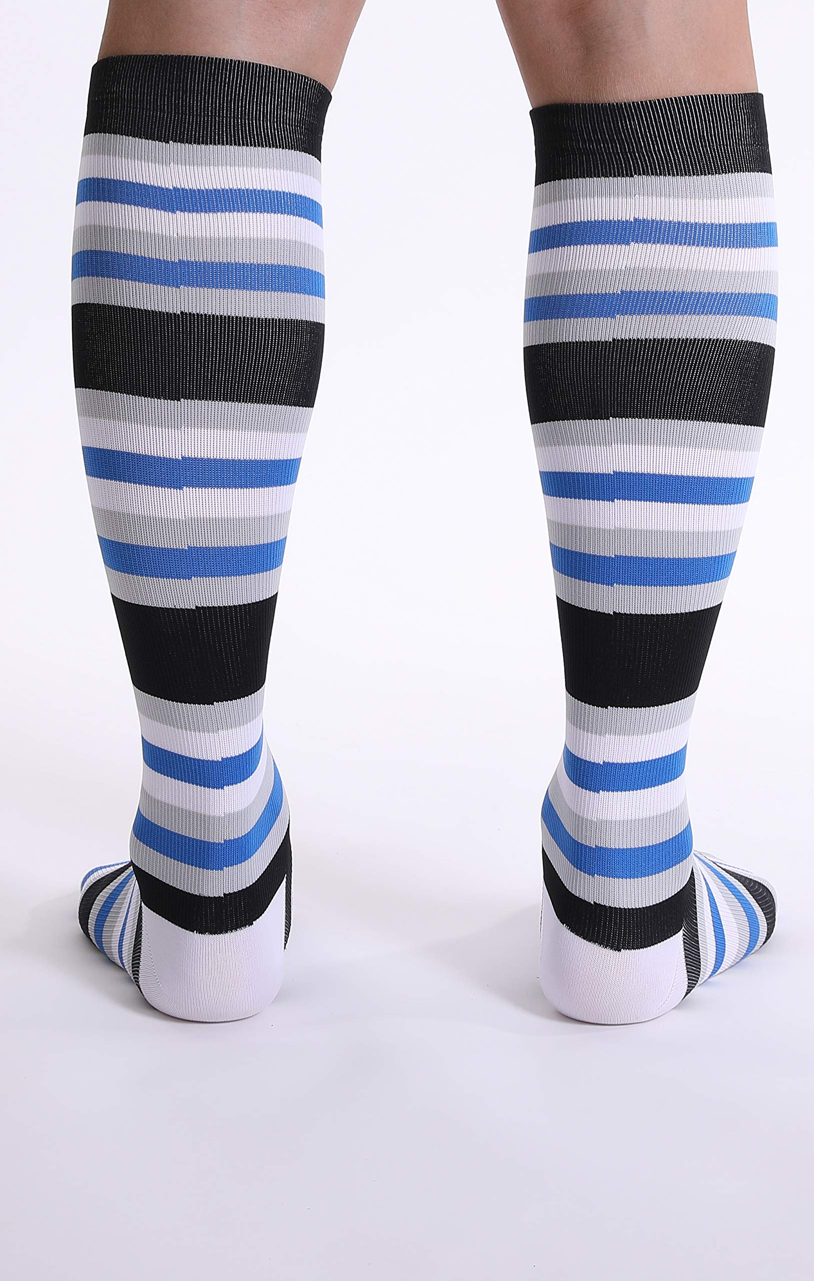 Doc Miller Medical Grade Compression Socks (15-20mmHg) for Men & Women - Knee High Support Socks for Sports, Travel, Nursing, Pregnancy & Varicose Veins Relief - Perfect for Running, Hospital Work & Long Flights (1 Pair)