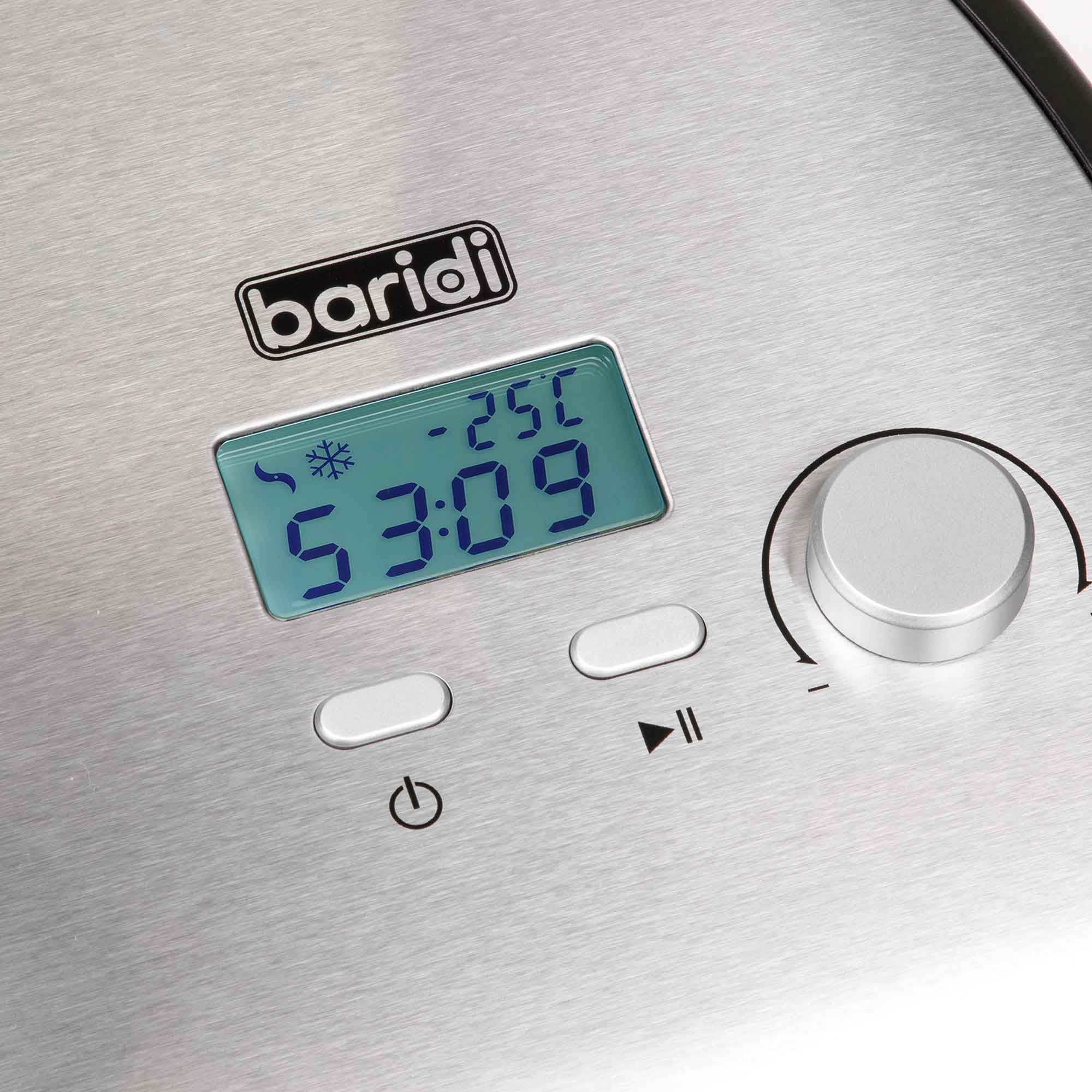 Baridi 1.2L Electric Ice Cream Maker with Fast Freeze Compressor - Homemade Gelato, Sorbet & Frozen Yogurt Machine for Kitchen, Parties & Dessert Shops