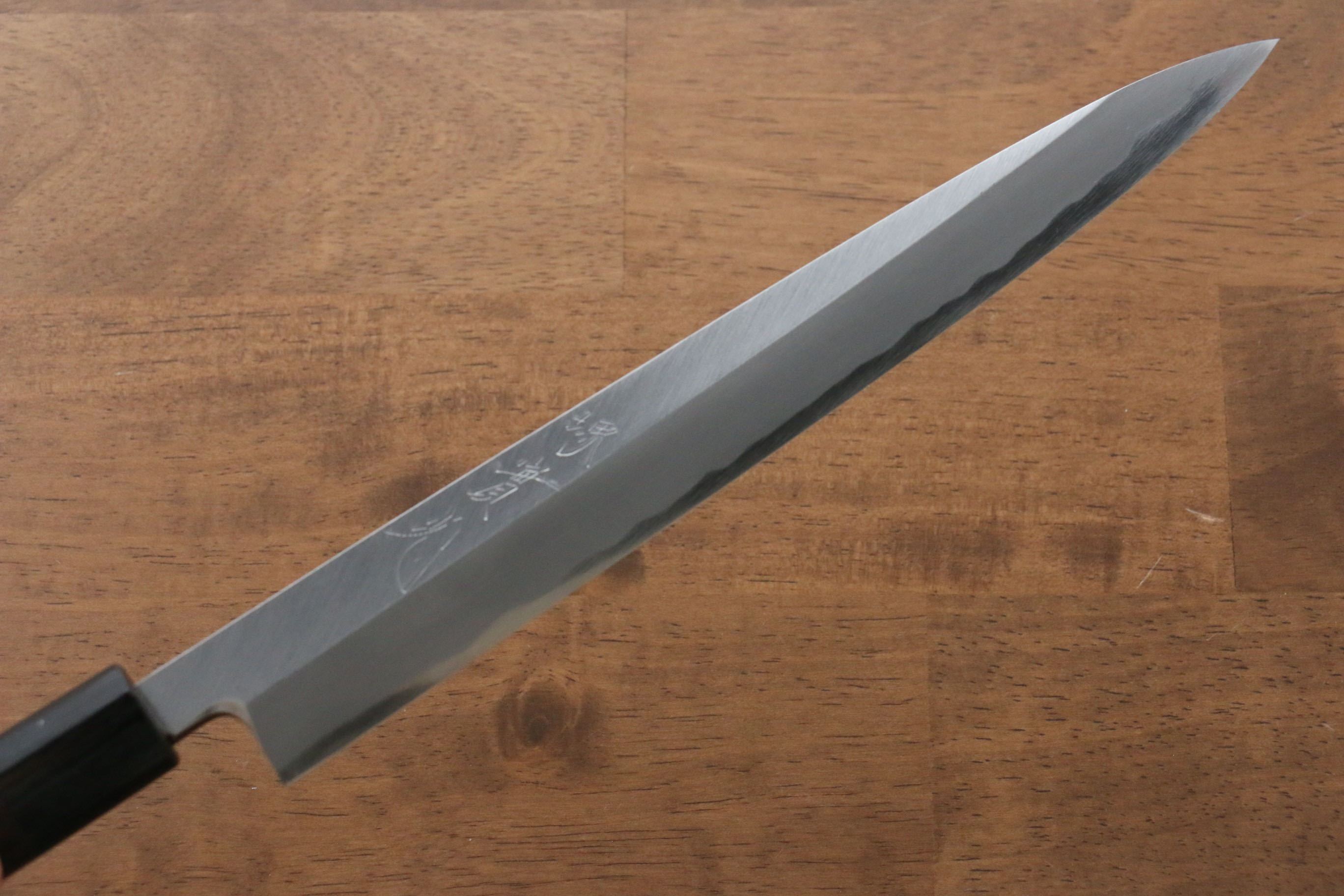 Premium Jikko White Steel No.2 Yanagiba Sushi Knife 240mm with Ebony Handle - Perfect for Sushi Chefs & Japanese Cuisine Lovers
