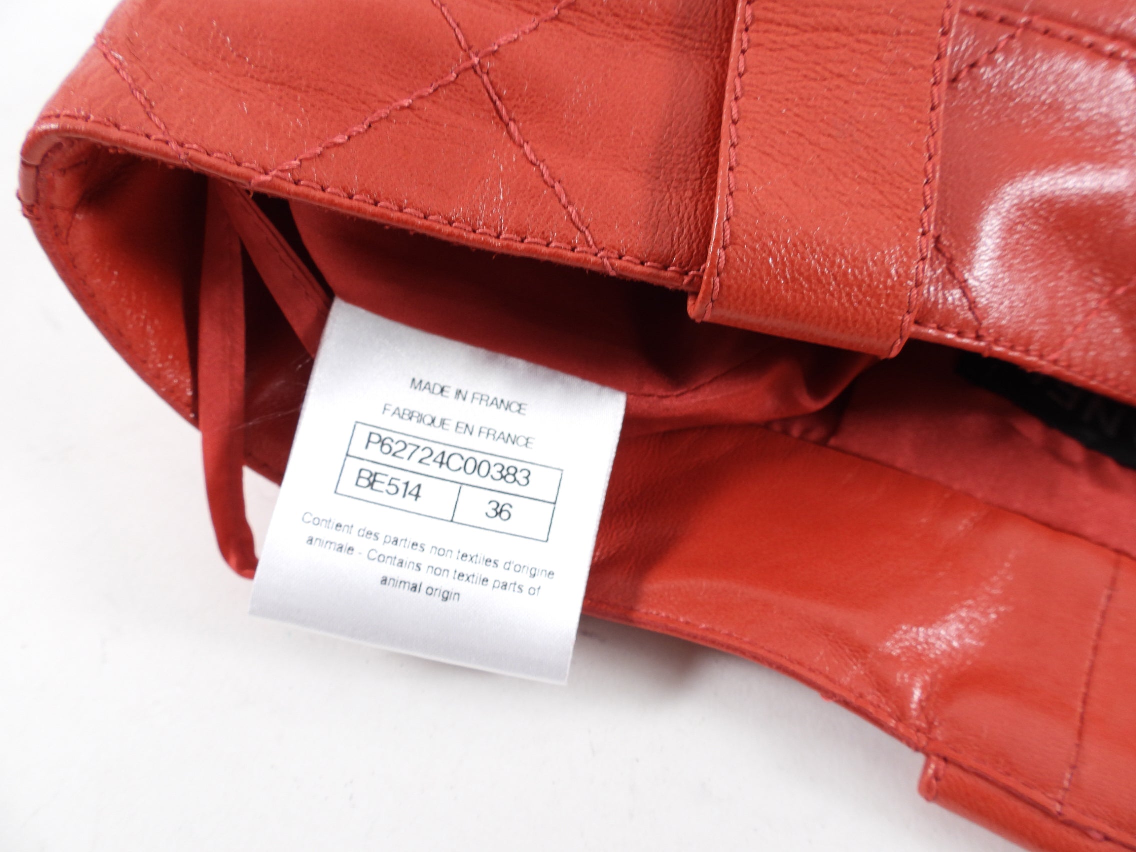 Chanel Red Lambskin Leather High Waist Slim Jeans for Women - FR36 (XS) Size, Luxury Designer Pants for Casual Wear & Night Out