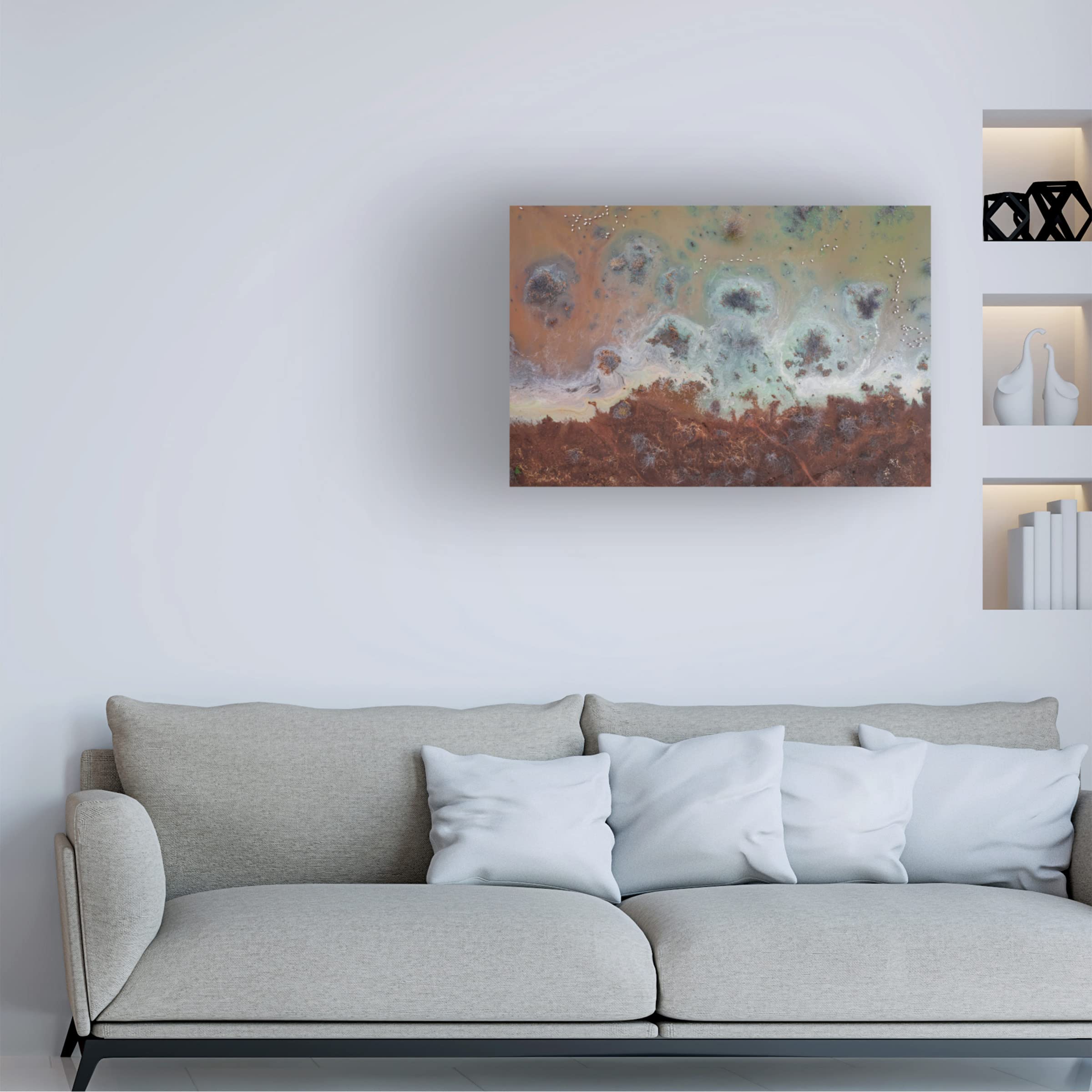 Roberto Marchegiani 'The Lake' Canvas Wall Art Print - Modern Landscape Painting for Living Room, Bedroom & Office Decor