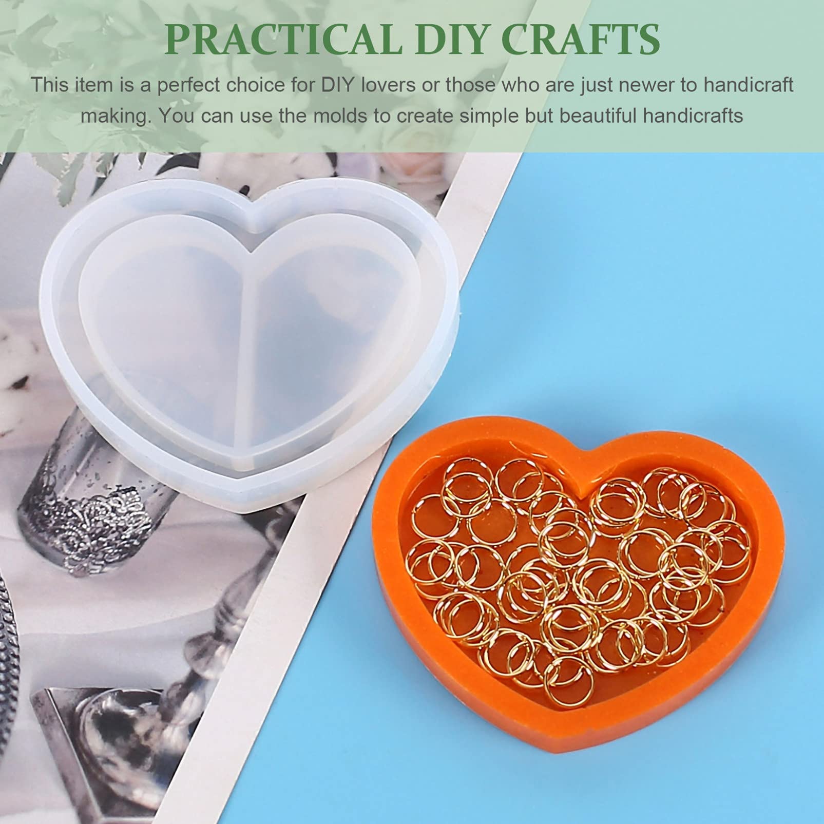 ARTIBETTER 3-Piece Silicone Jewelry Tray Mold Set - Round, Heart & Butterfly Shaped Resin Molds for DIY Rings, Crystal Epoxy Casting | Perfect for Jewelry Making, Organizing Small Trinkets & Craft Projects