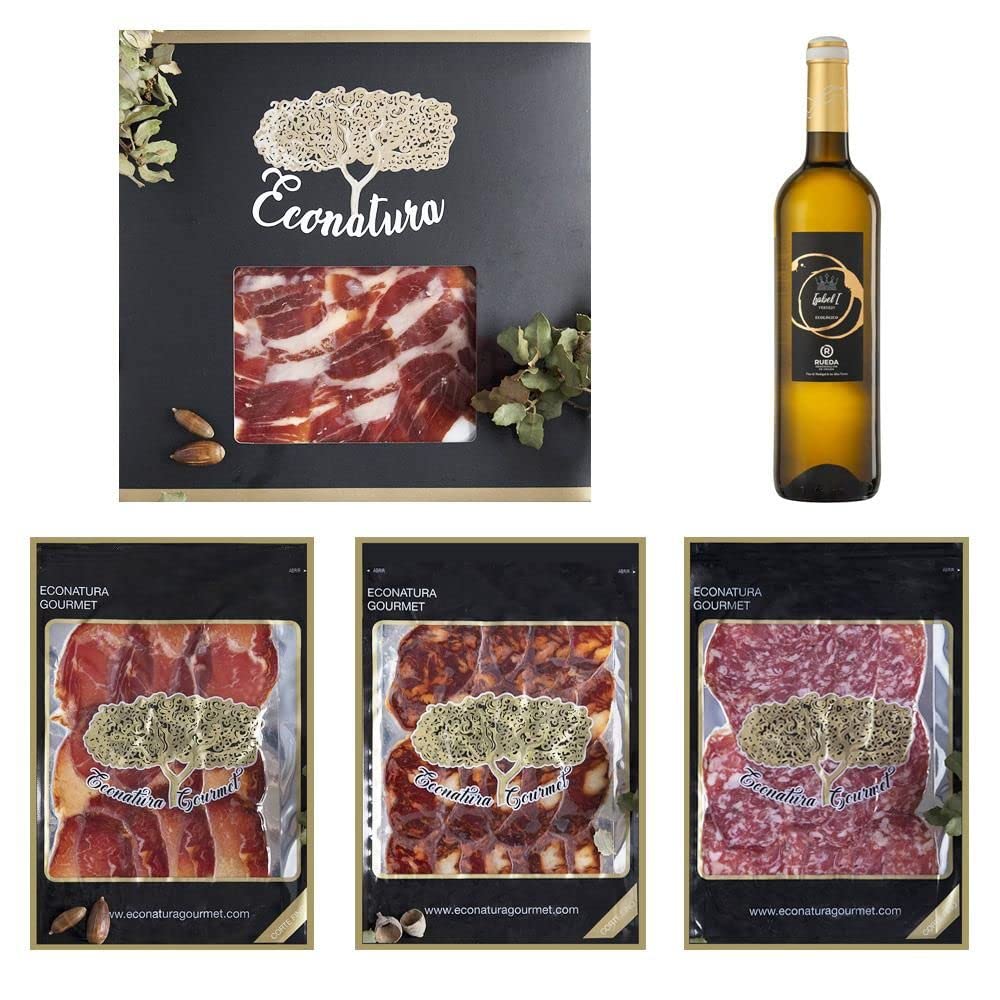 Premium Spanish Gourmet Gift Basket with Iberian Ham, Sausage, Chorizo, Loin & Verdejo White Wine - Perfect for Holidays, Corporate Gifts & Special Occasions