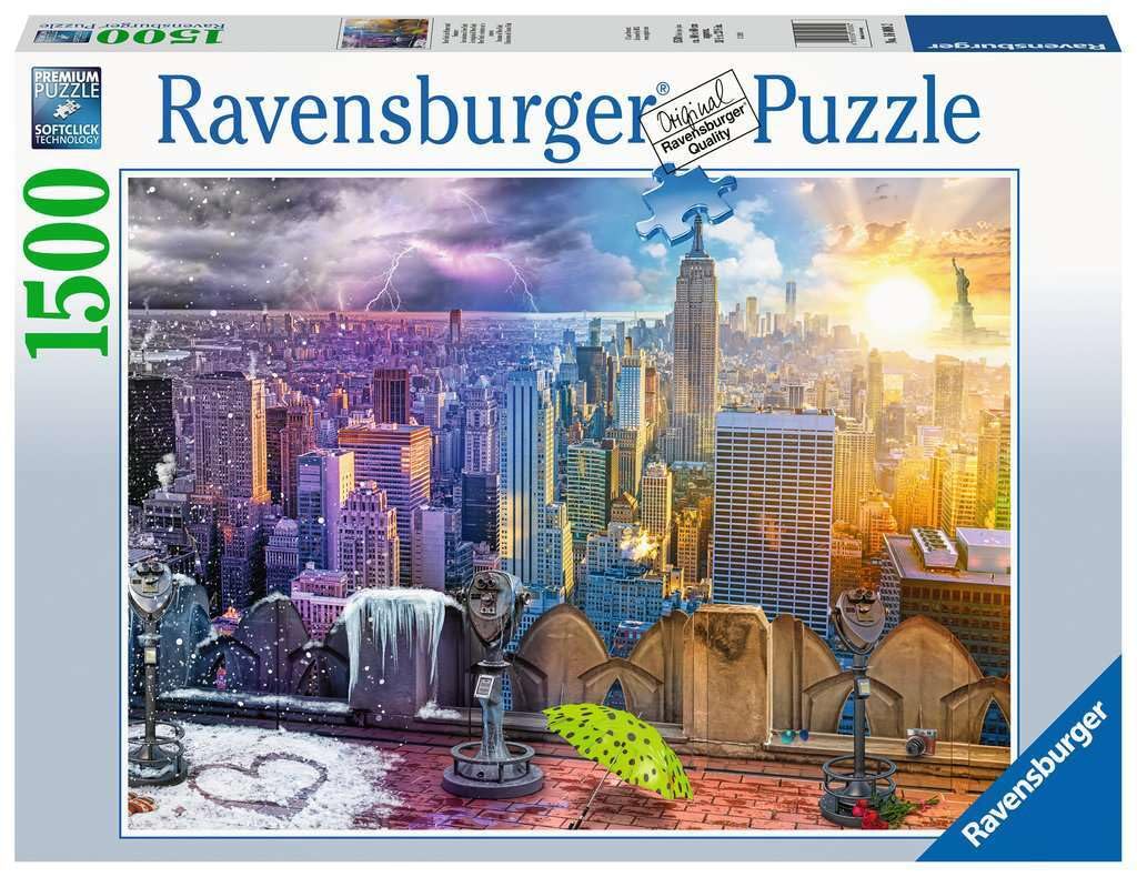 Ravensburger 1500-Piece Adult Puzzle - The Seasons in New York - Premium Jigsaw Puzzle for Adults - Perfect for Relaxation, Home Decor & Gift Giving (16008)