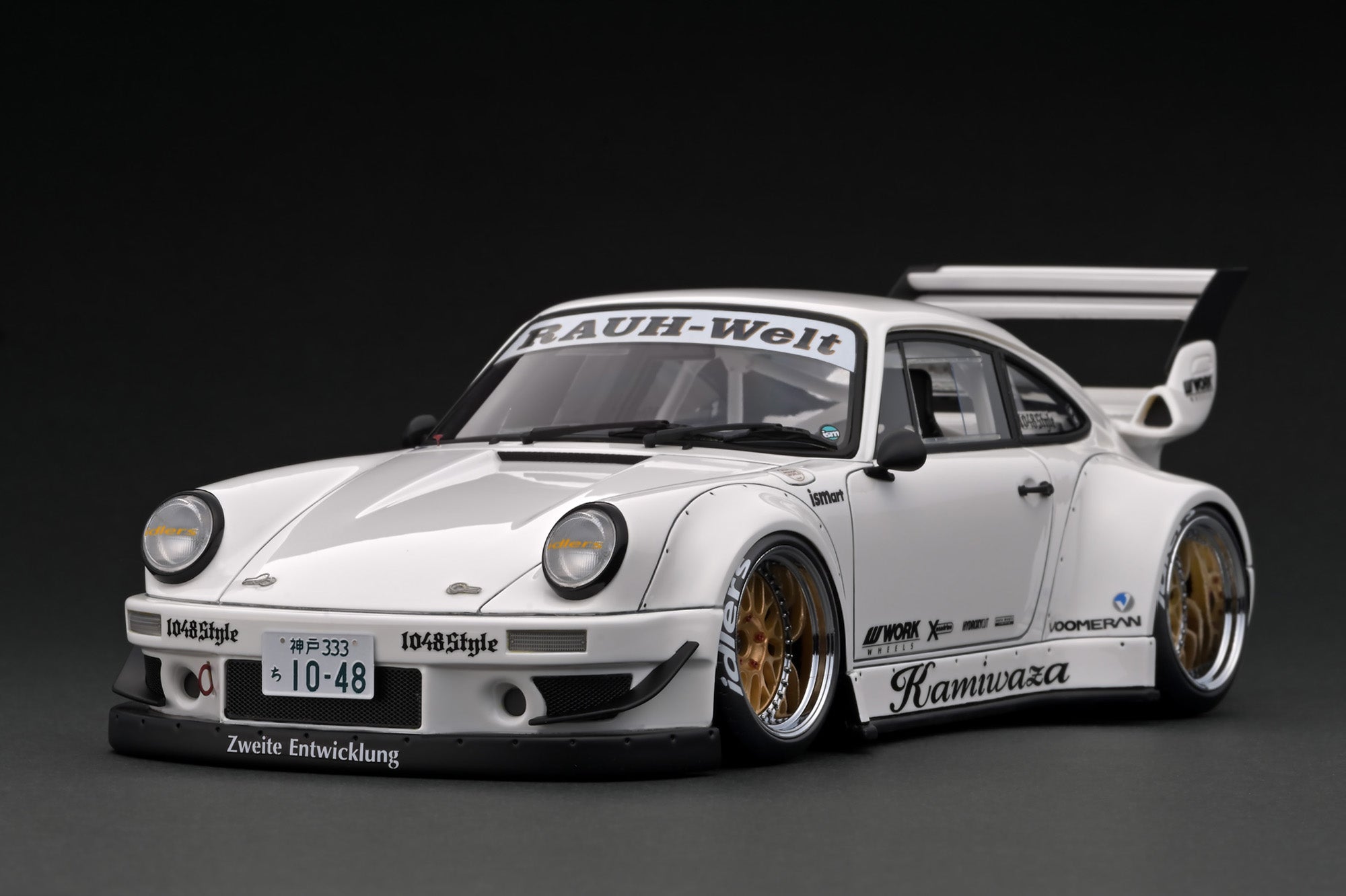 1:18 Scale Porsche 930 RWB White Diecast Model Car - Premium Collectible for Display, Racing Enthusiasts & Home/Office Decor