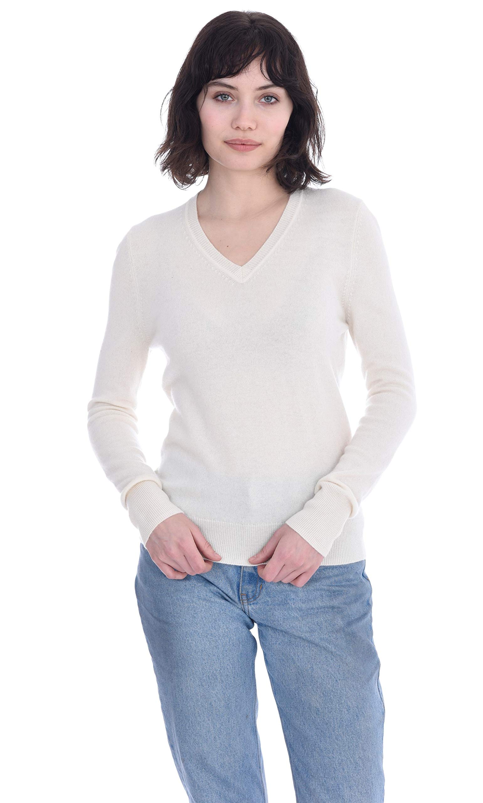 Luxury 100% Pure Cashmere Women's V-Neck Sweater - Soft Long Sleeve Pullover for Women | Perfect for Office Wear, Date Nights & Winter Layering