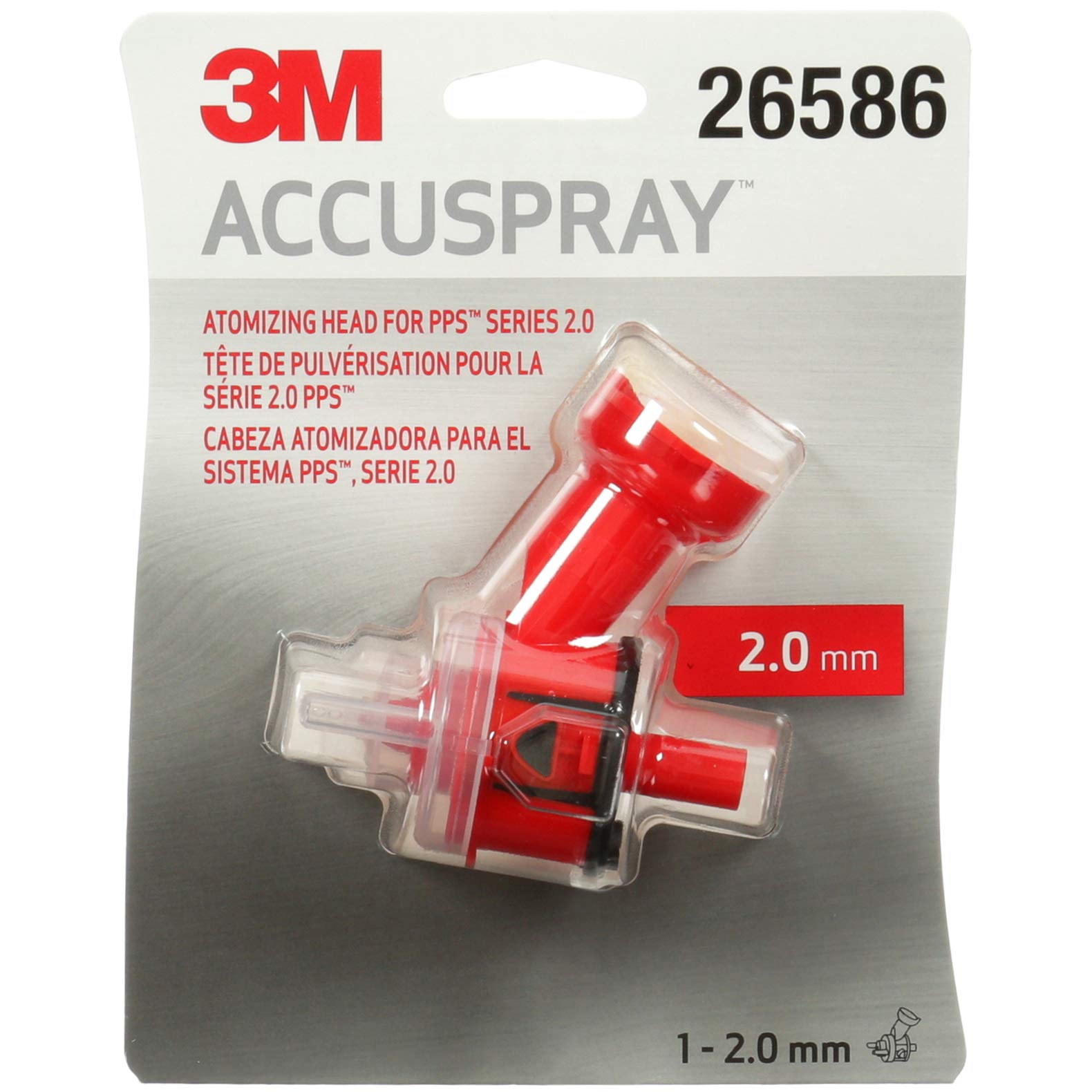3M Accuspray Paint Spray Gun Nozzle Refills for PPS 2.0 System - 26586, 2mm Red Tip - Replacement Nozzle for Professional Painting - 1 Pack - Perfect for Automotive, Furniture & DIY Projects