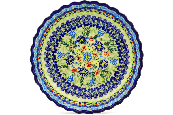 10-Inch Fluted Pie Dish with Fleur-de-Lis Design - Perfect for Baking Apple Pies, Quiches, and Holiday Desserts