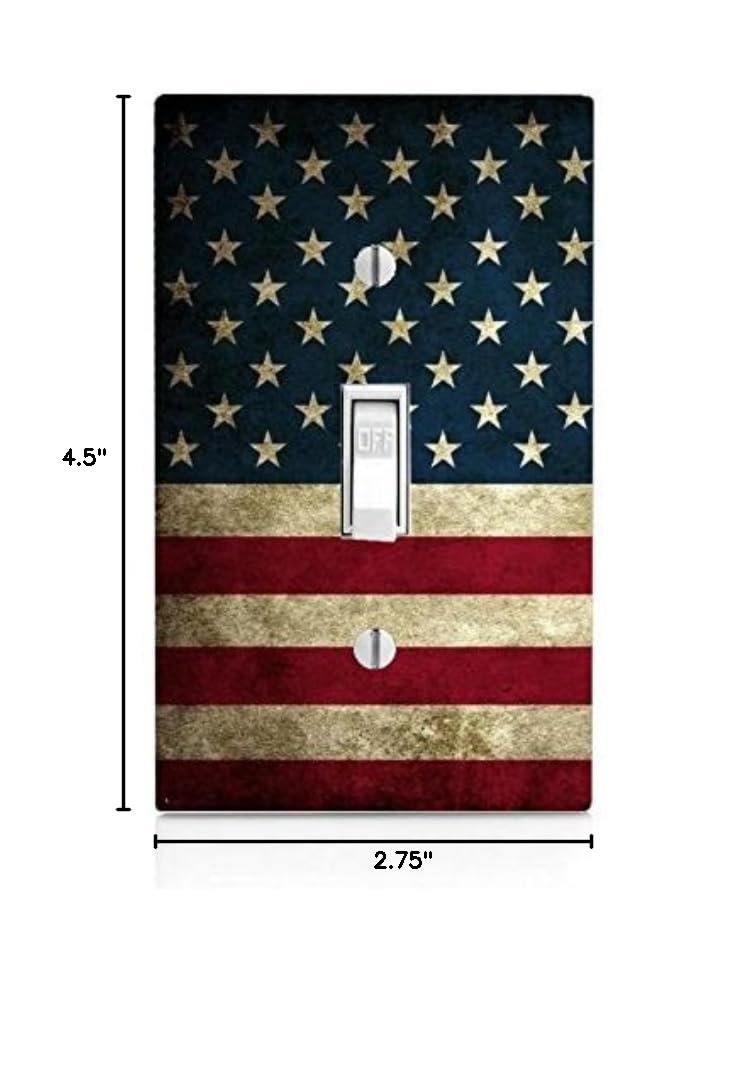 American Flag Light Switch Cover - Trendy Toggle Plate for Home Decor