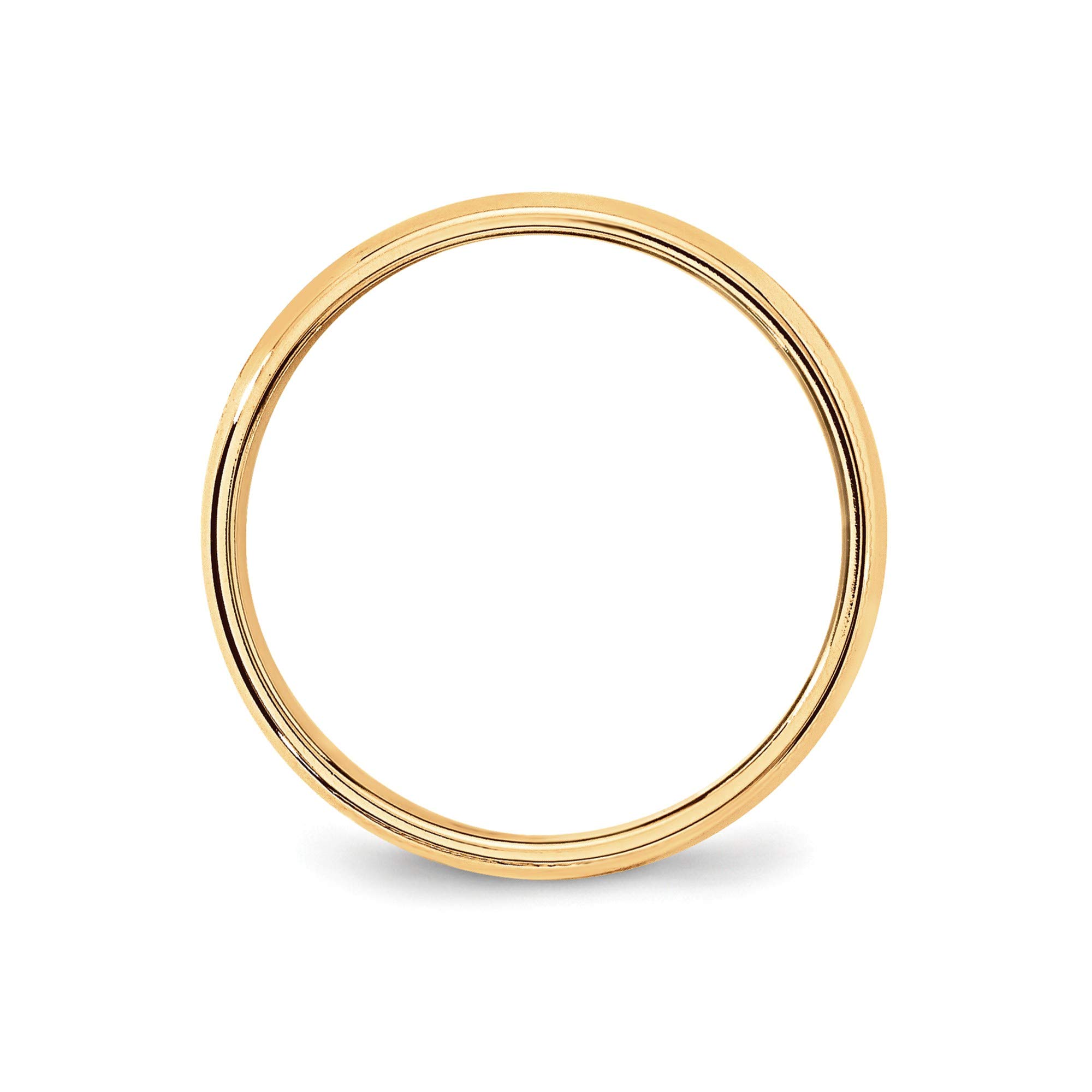 14K Yellow Gold 6mm Milgrain Band Ring - Size 7 for Wedding & Anniversary