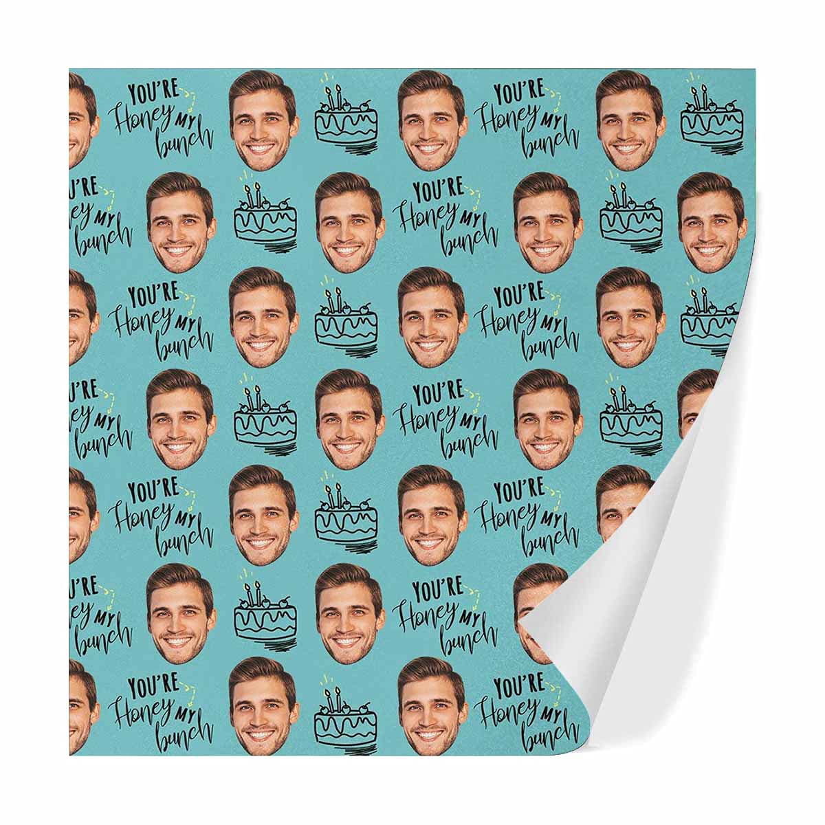Personalized Reversible Wrapping Paper with Photo Face - Custom Gift Wrap for Birthdays, Weddings, Baby Showers & Holidays - 1 Roll 58
