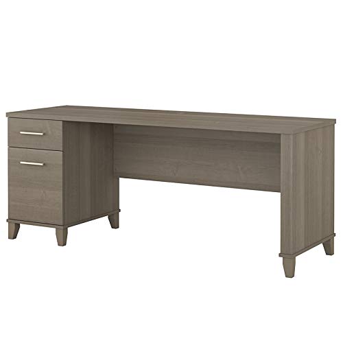 Scranton & Co Somerset 72W Office Desk with Drawers in Ash Gray - Modern Home Office Furniture for Small Spaces & Remote Work