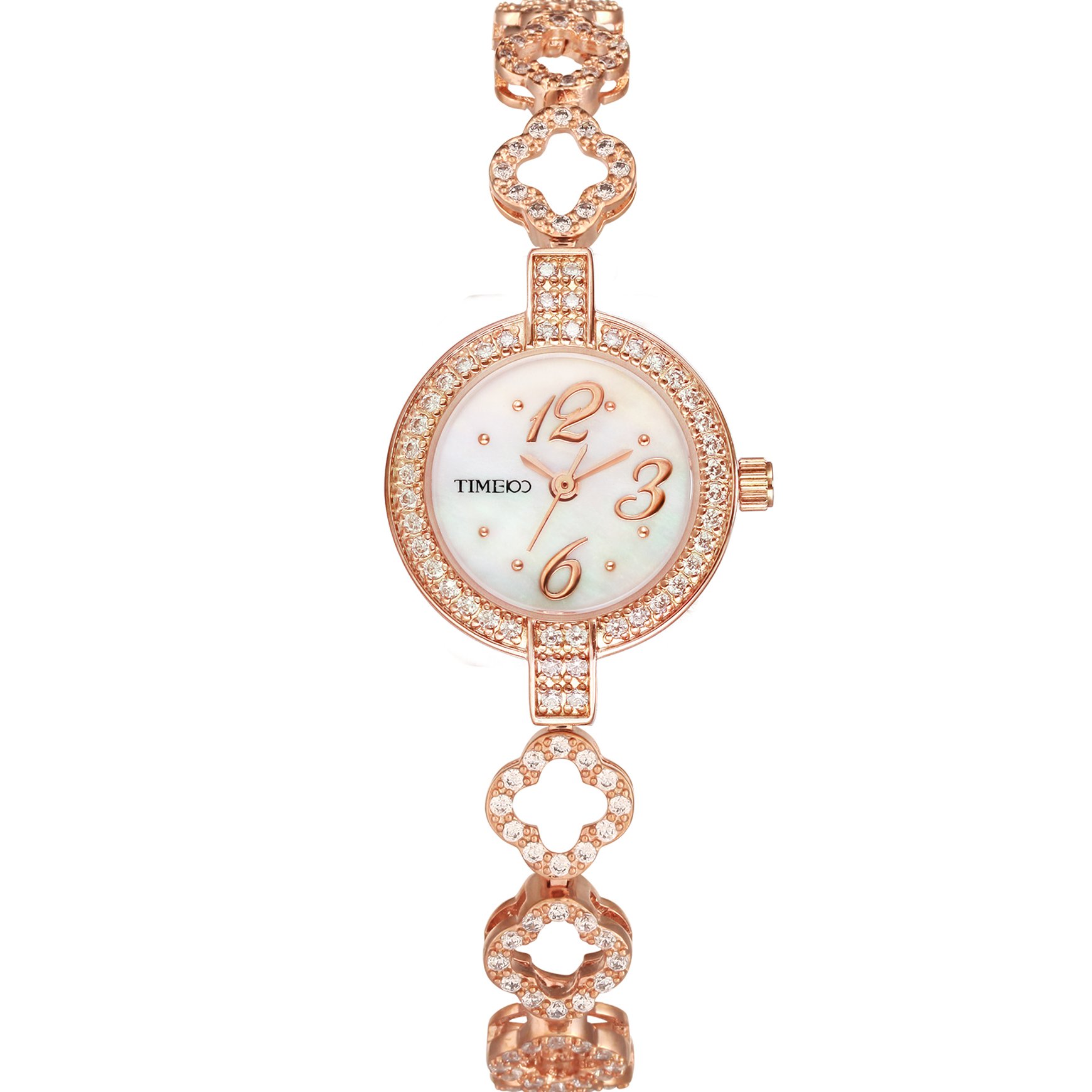 Time100 Women's Diamond Quartz Jewelry Strap Bracelet Watch - Lucy Clover Luxury Ladies Watch for Gift, Party & Everyday Wear