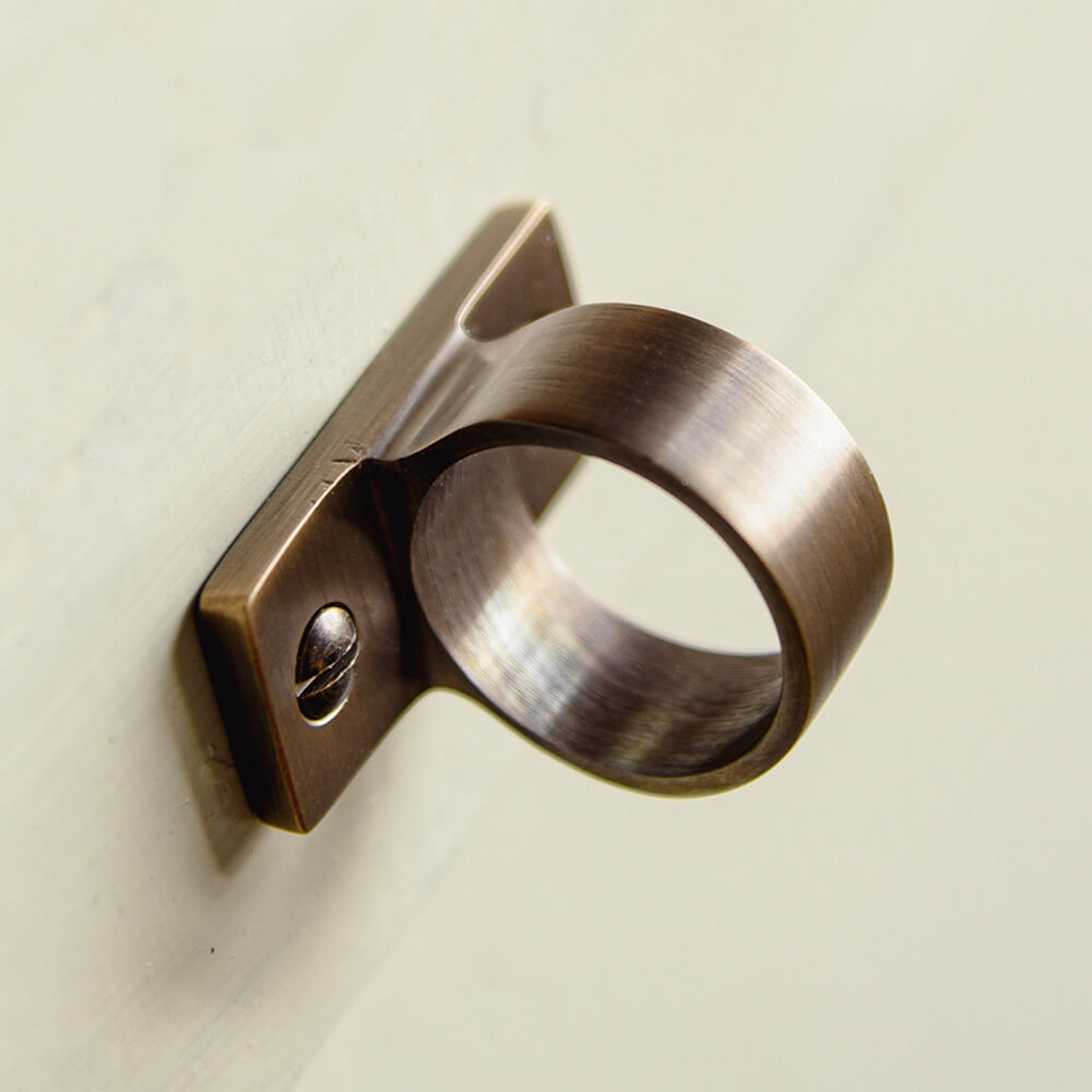 Antique Brass Sash Window Lift Ring - Vintage Style Hardware for Classic Windows - Perfect for Home Restoration & Interior Decor