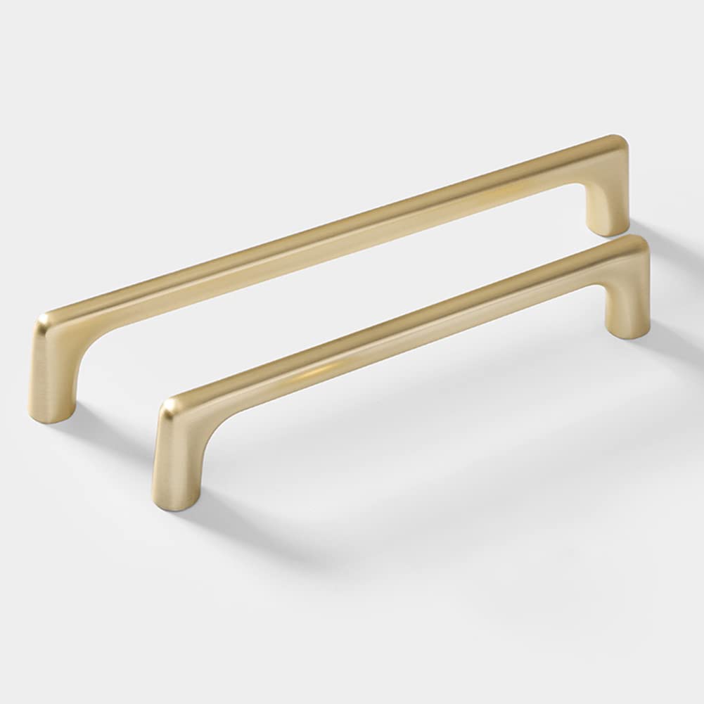 8 Pack Brushed Gold Cabinet Drawer Pulls - Elegant Dresser Handles & Bathroom Cabinet Hardware for Home Decor & Furniture Upgrade