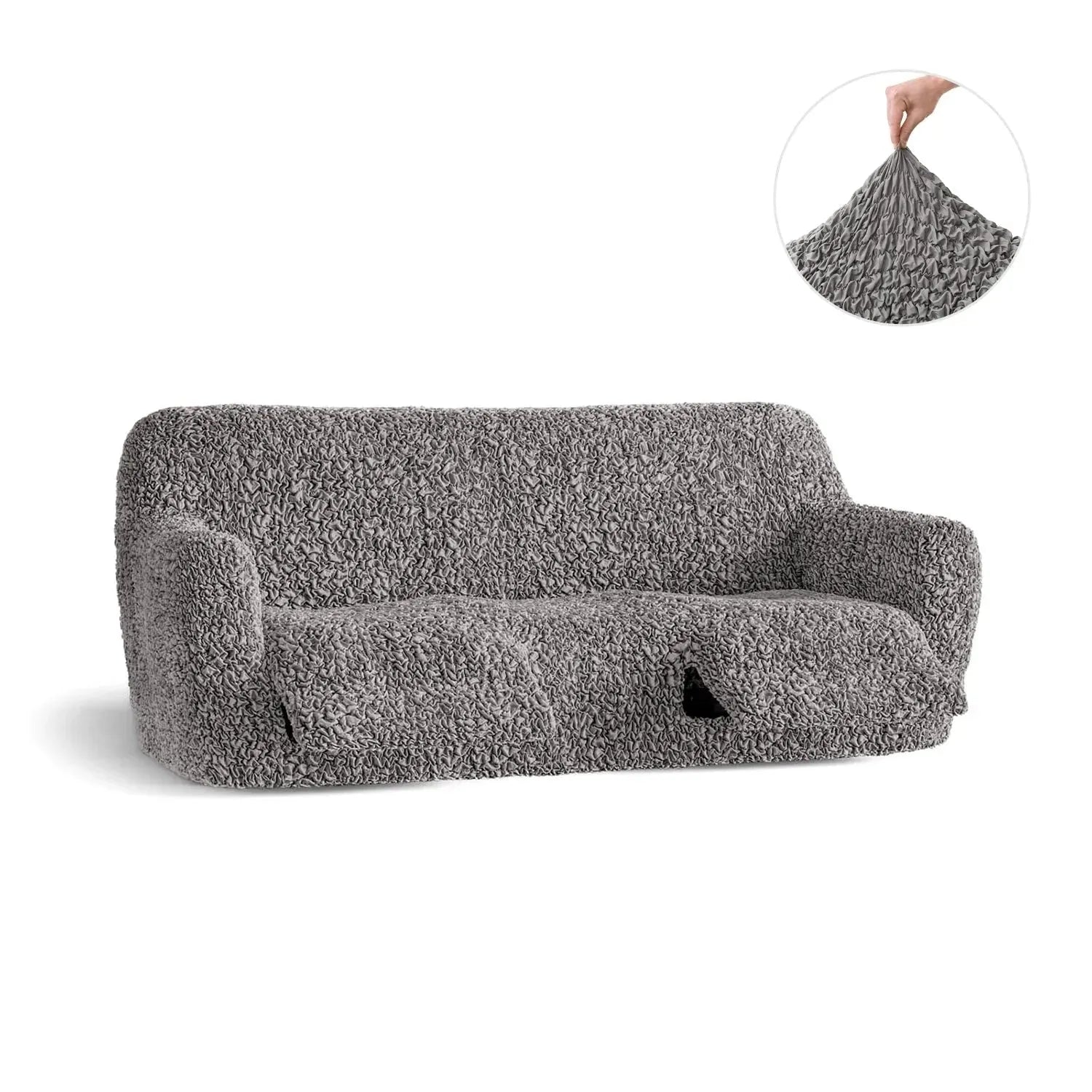 3 Seater Recliner Slipcover - Soft Fuco Cotton Stretch Sofa Cover - Perfect for Living Room, Family Room & Home Theater Furniture Protection