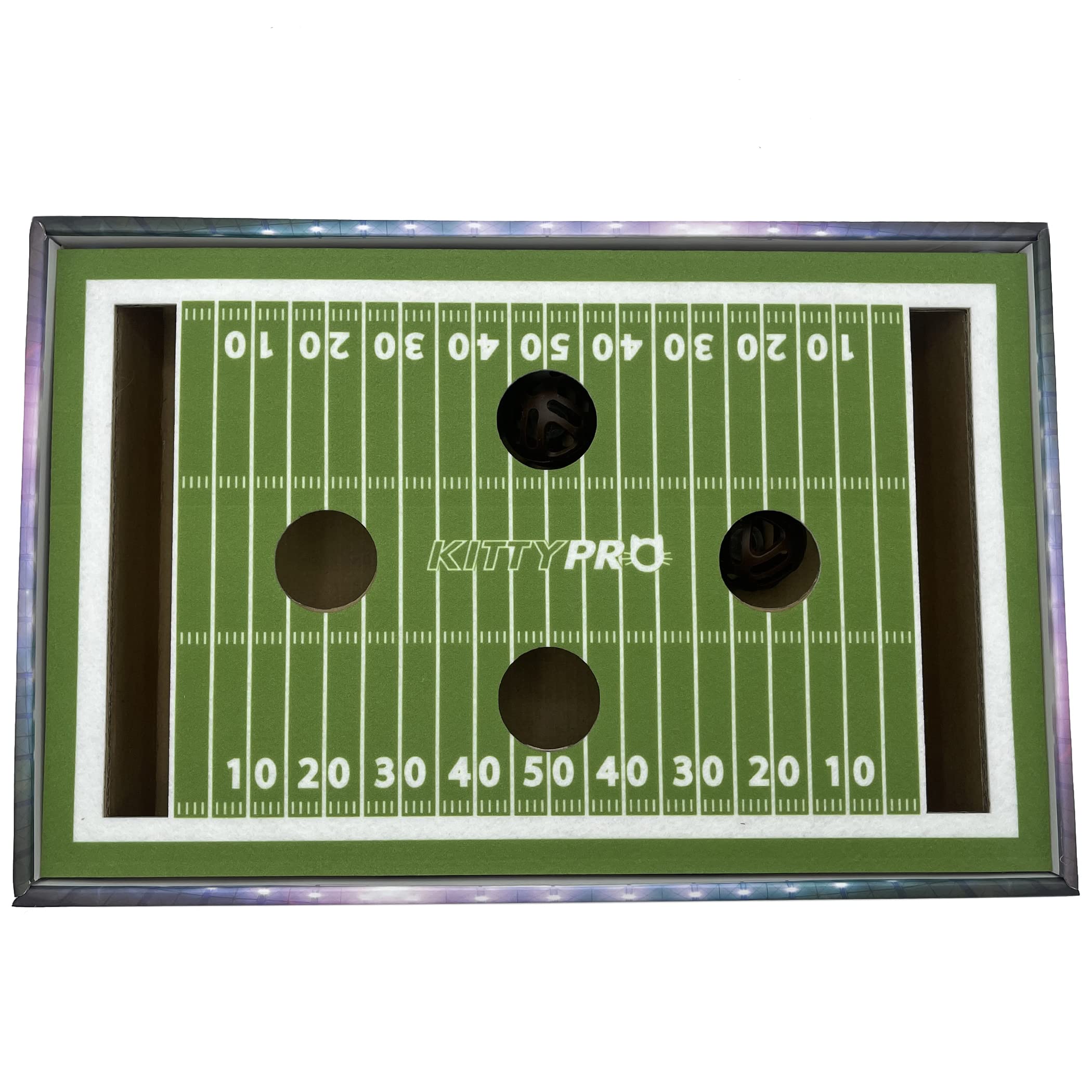 NCAA Missouri Tigers Cat Scratcher Box - Football Field Design Pet Scratcher & Lounge - Durable Game Day Cat Toy for Scratching & Play - Perfect for Game Day Fun & Indoor Cat Entertainment