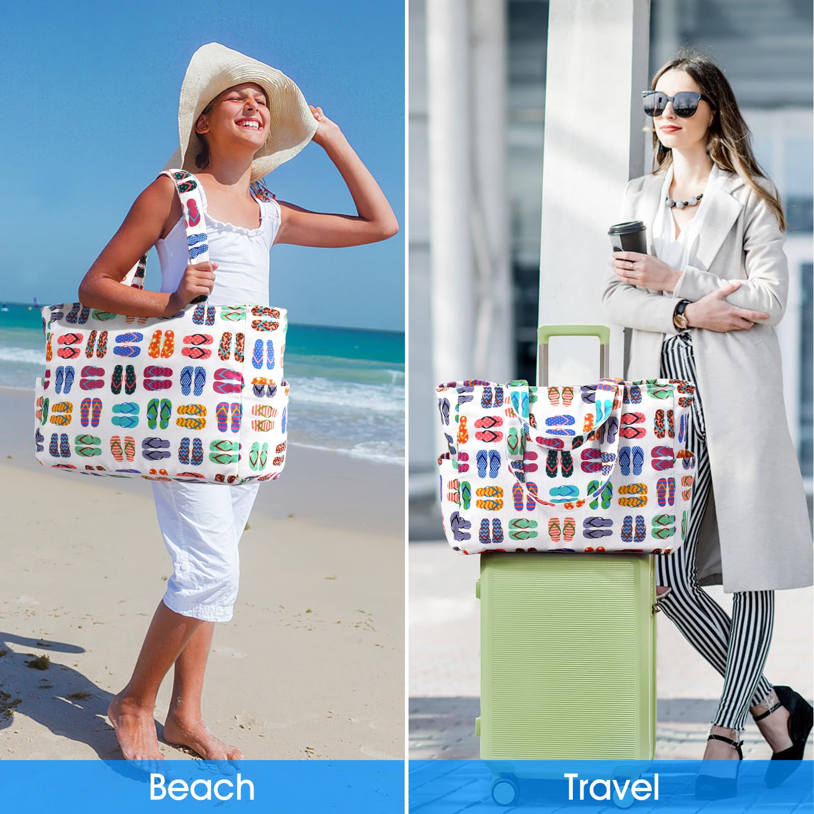 Stylish OSCAURT Beach Bags for Women - Waterproof Travel Weekender, Swim & Pool Tote, Perfect Gift for Women, Ideal for Beach Vacations, Pool Parties & Weekend Getaways